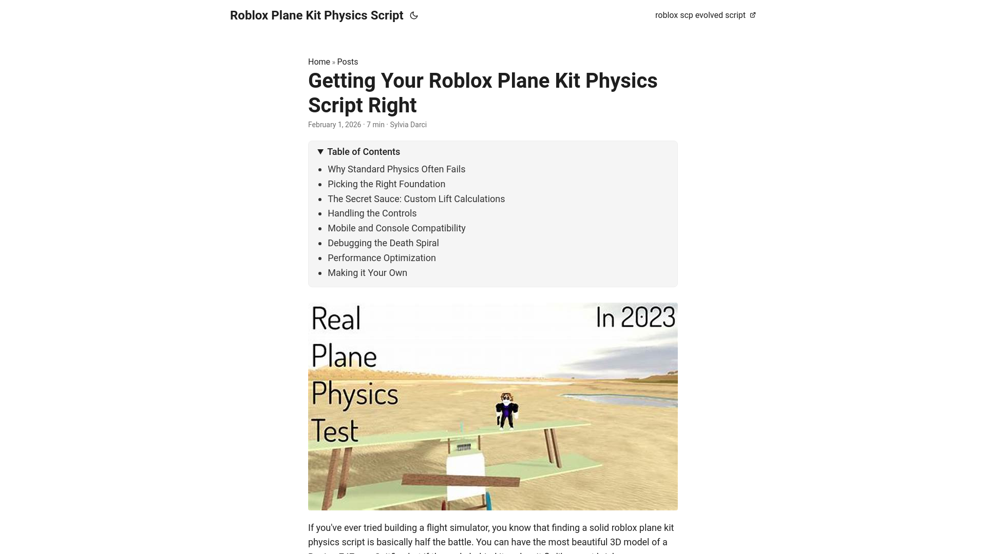 website screenshot of https://roblox-plane-kit-physics-script.pages.dev/