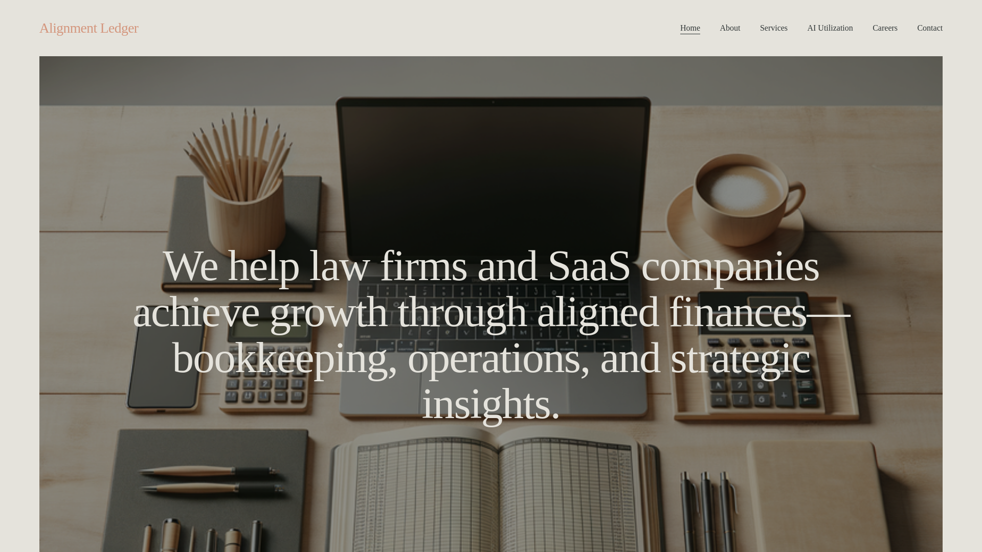 website screenshot of https://alignmentledger.com