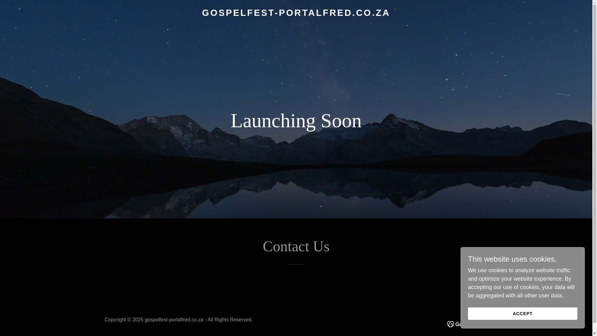 website screenshot of https://gospelfest-portalfred.co.za/