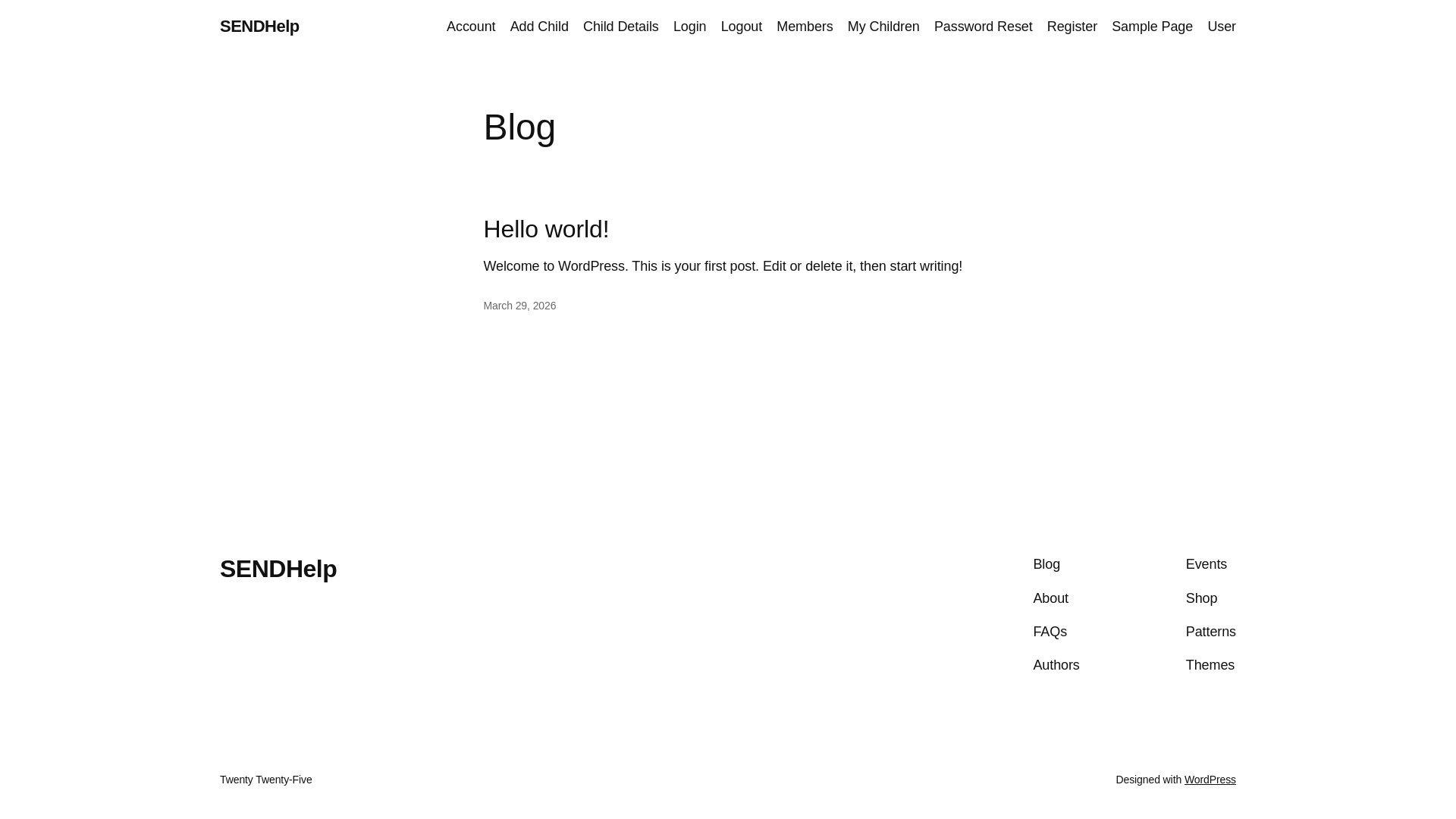 website screenshot of https://sendhelpapp.com/