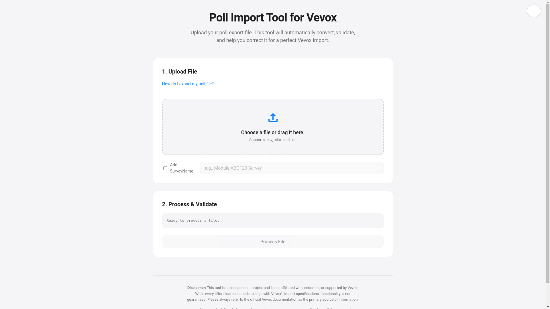 website screenshot of https://pollimporttoolforvevox.pages.dev/