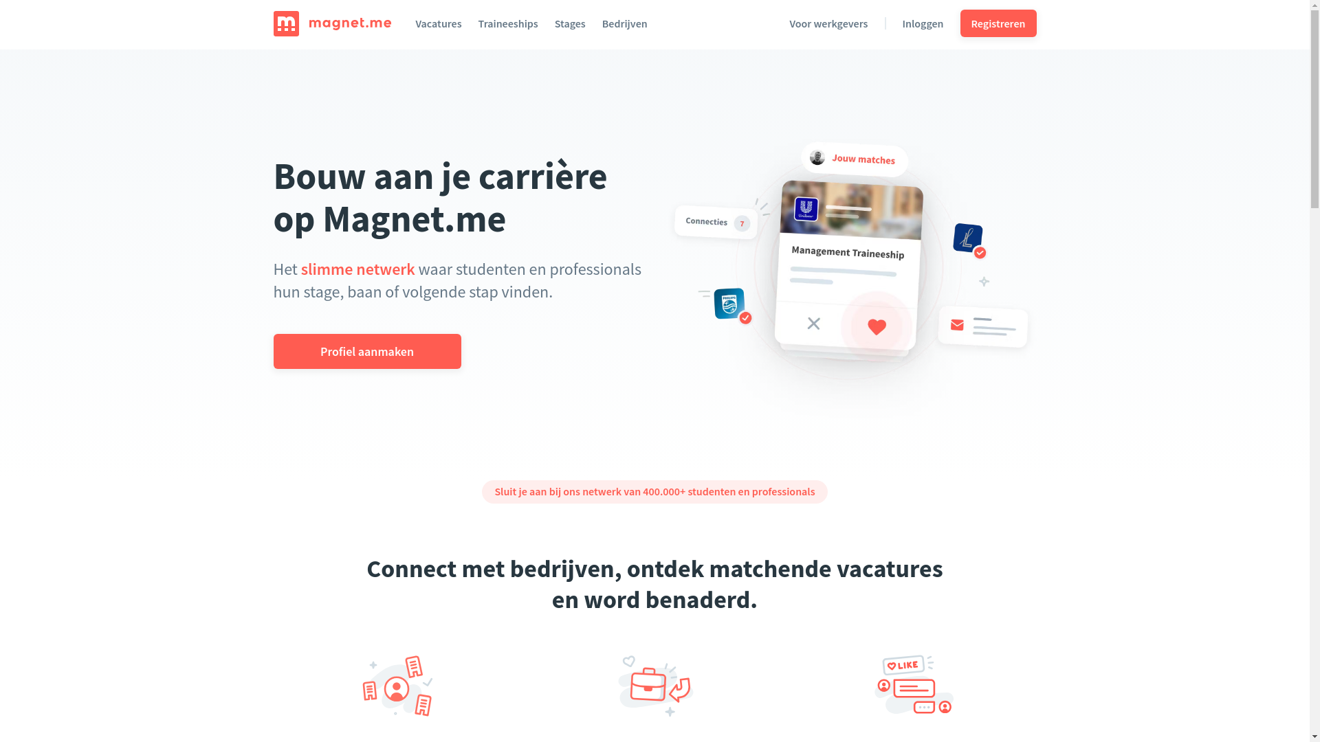website screenshot of https://magnet.me/