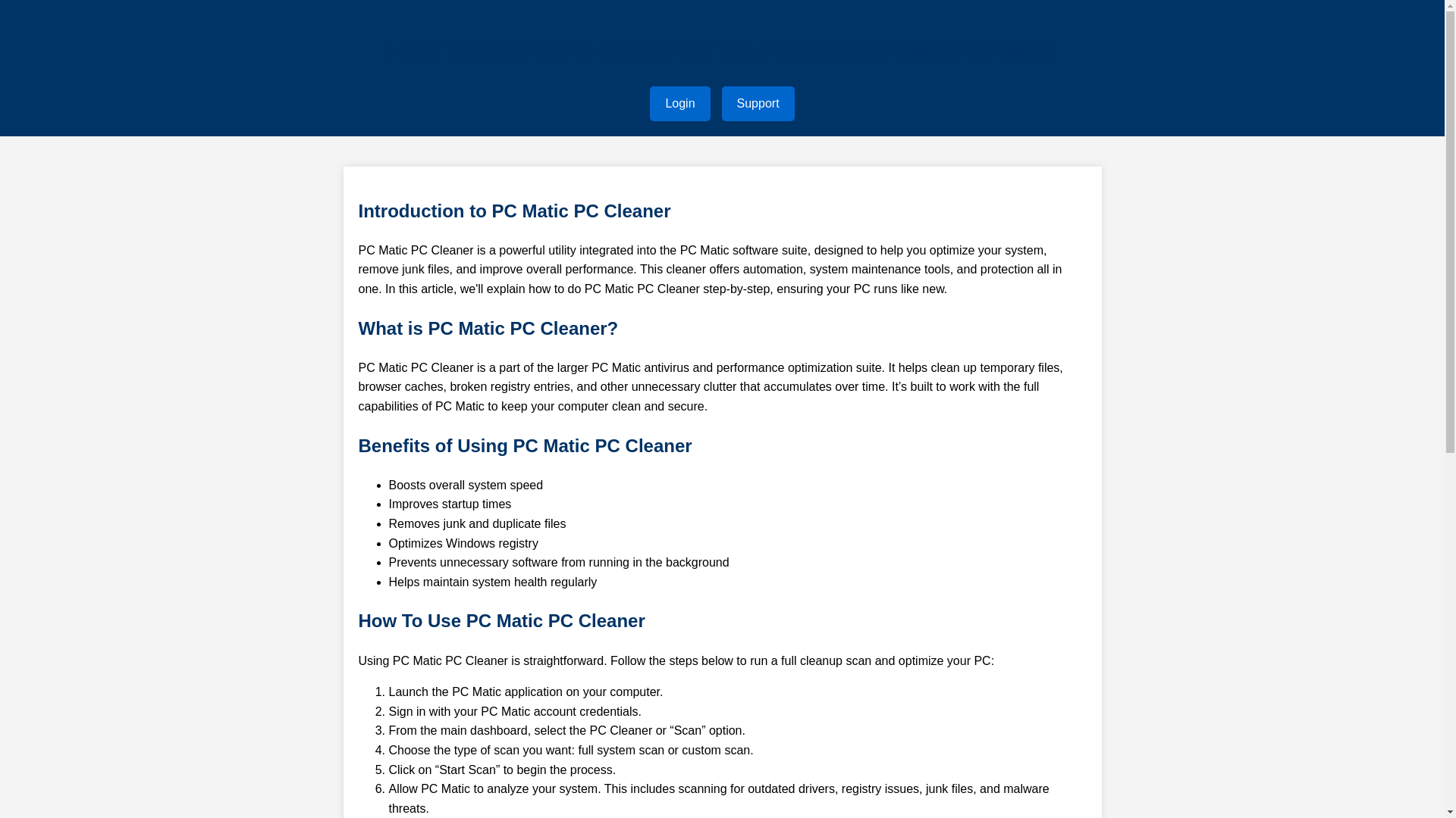 website screenshot of https://pcmaticpccleaner.pages.dev/