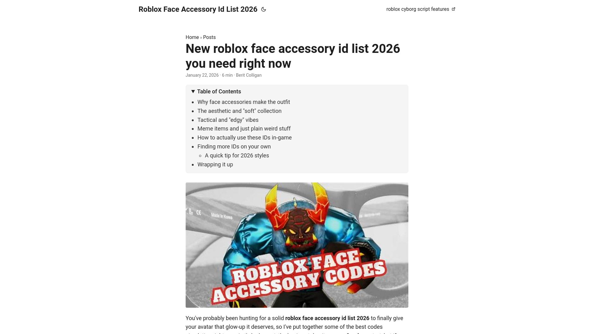website screenshot of https://roblox-face-accessory-id-list-2026.pages.dev/