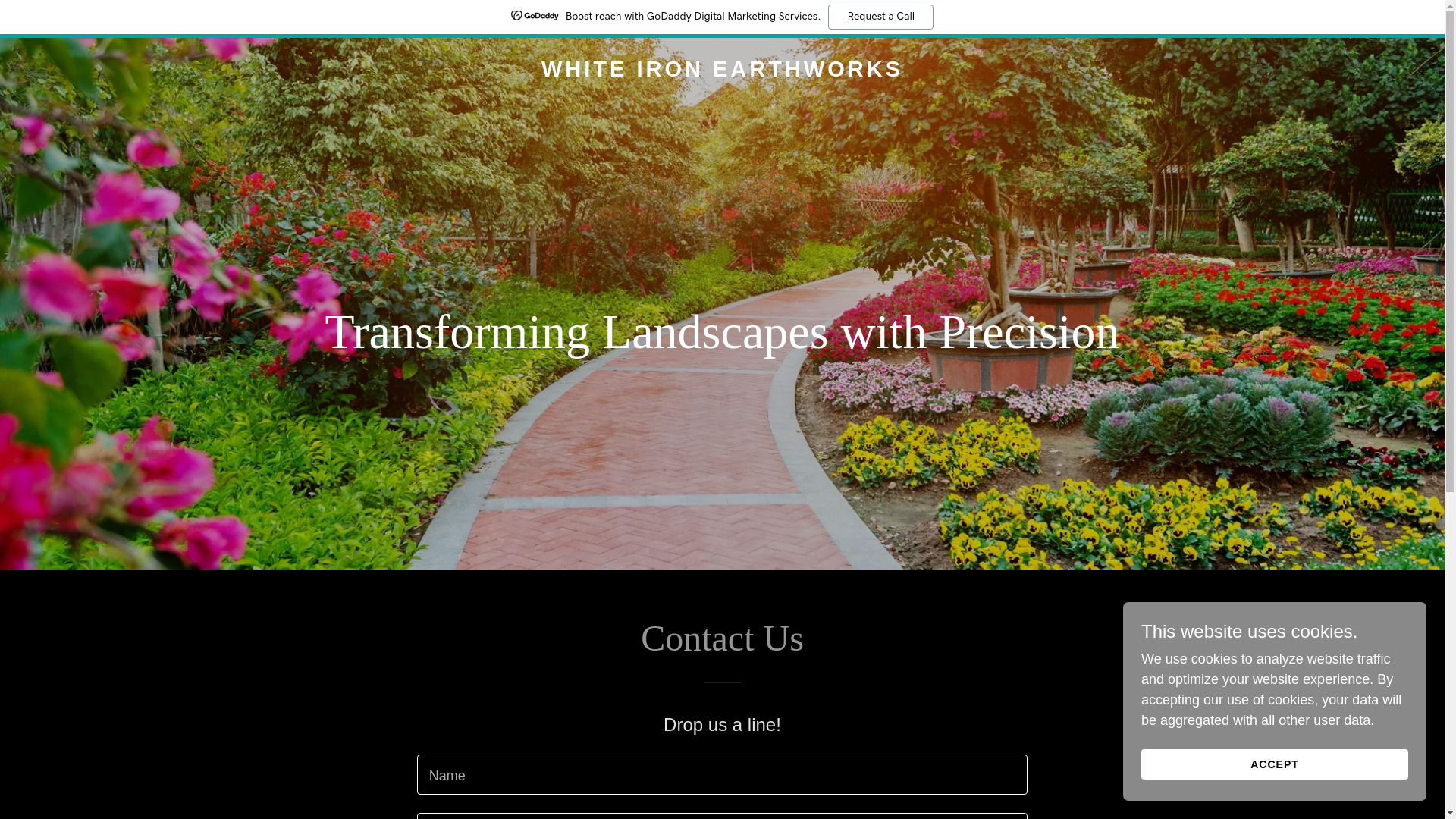 website screenshot of https://whiteironearthworks.com/
