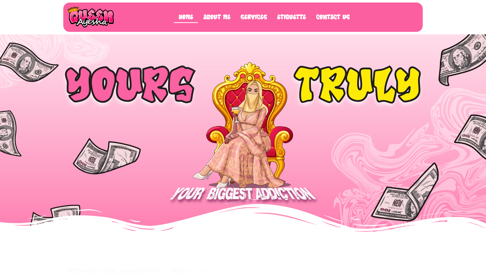 website screenshot of https://yourqueenayesha.com/