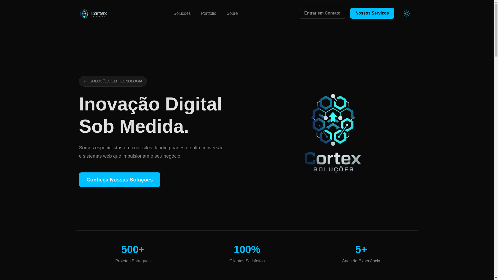 website screenshot of https://cortexsolucoes.tech/