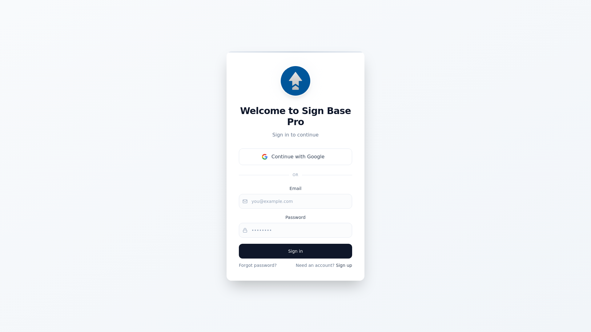 website screenshot of https://signbasepro.com/