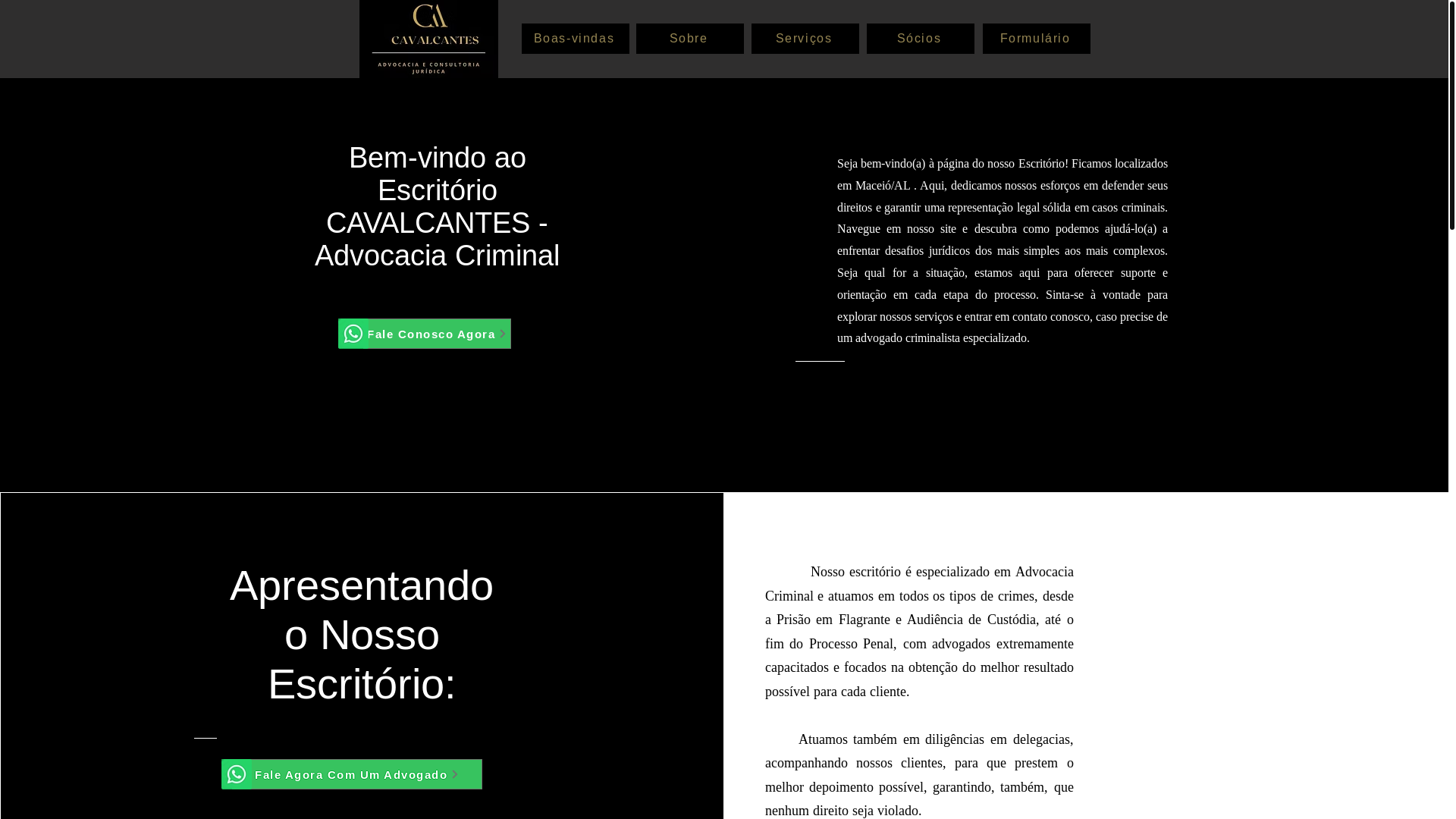 website screenshot of https://cavalcantesadv.net/