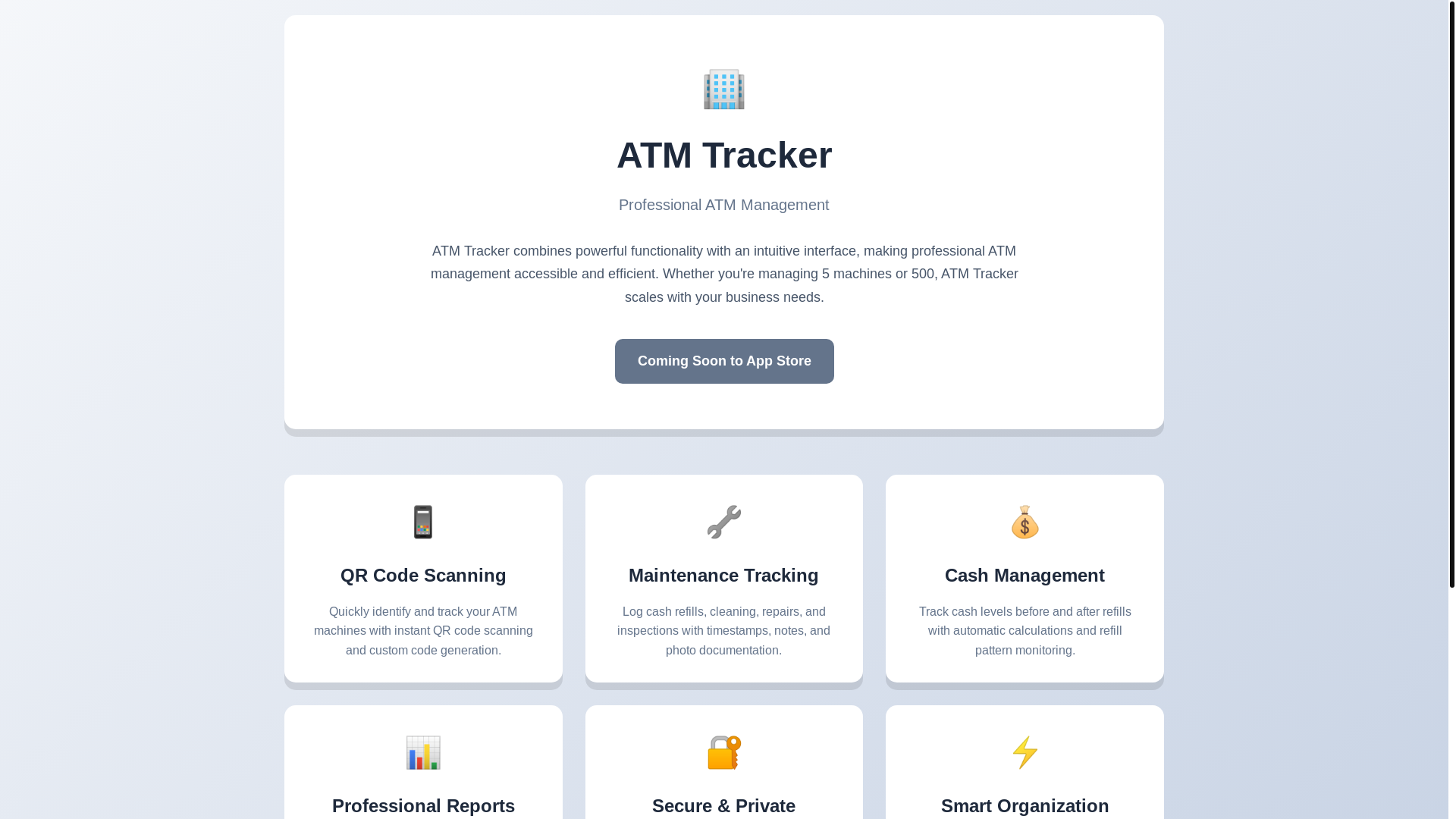 website screenshot of https://atmtracker.app/