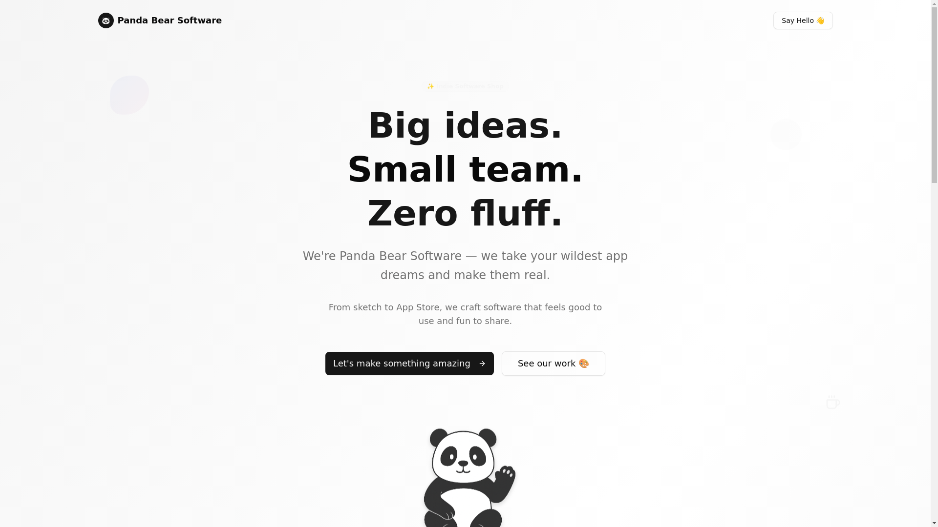 website screenshot of https://pandbear-software.pages.dev/