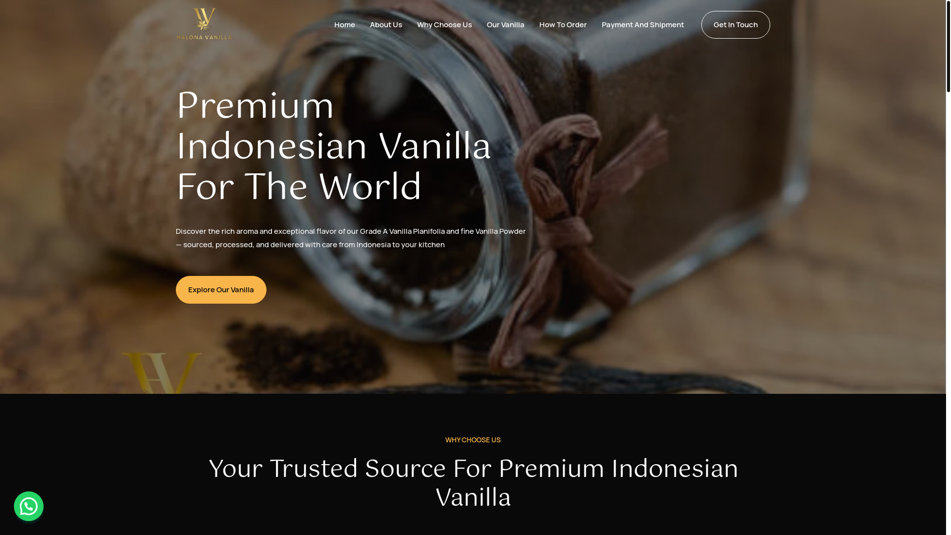 website screenshot of https://halonavanilla.com/