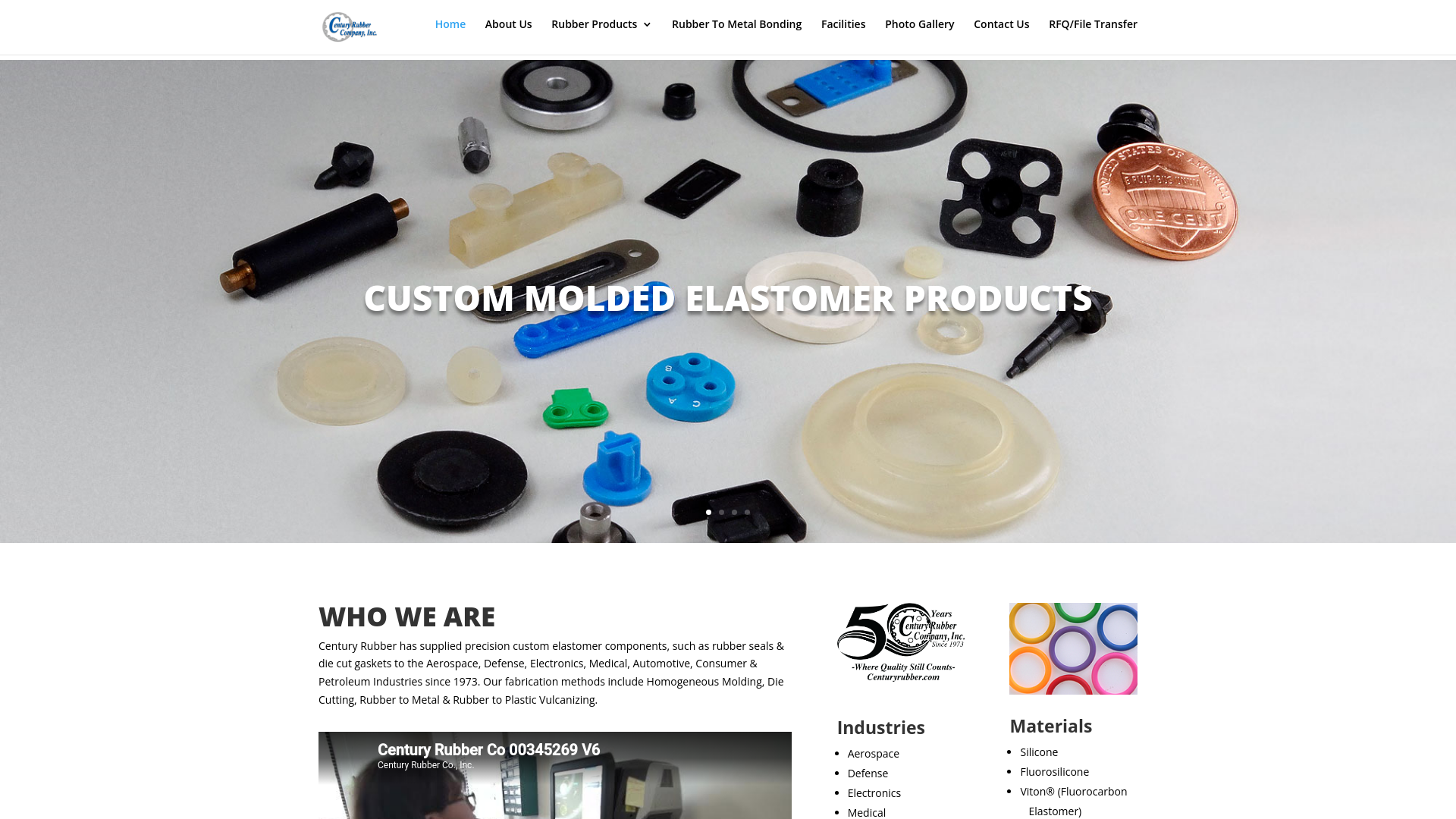 website screenshot of https://centuryrubber.info