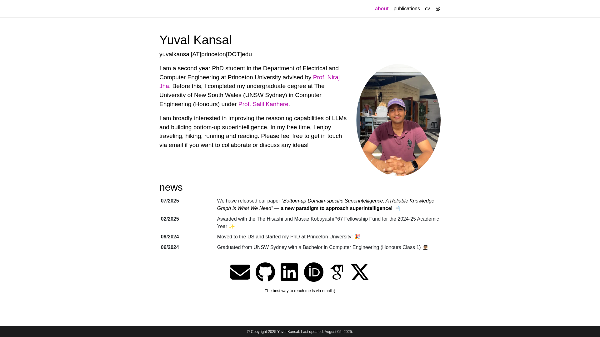 website screenshot of https://yuvalkansal.me/