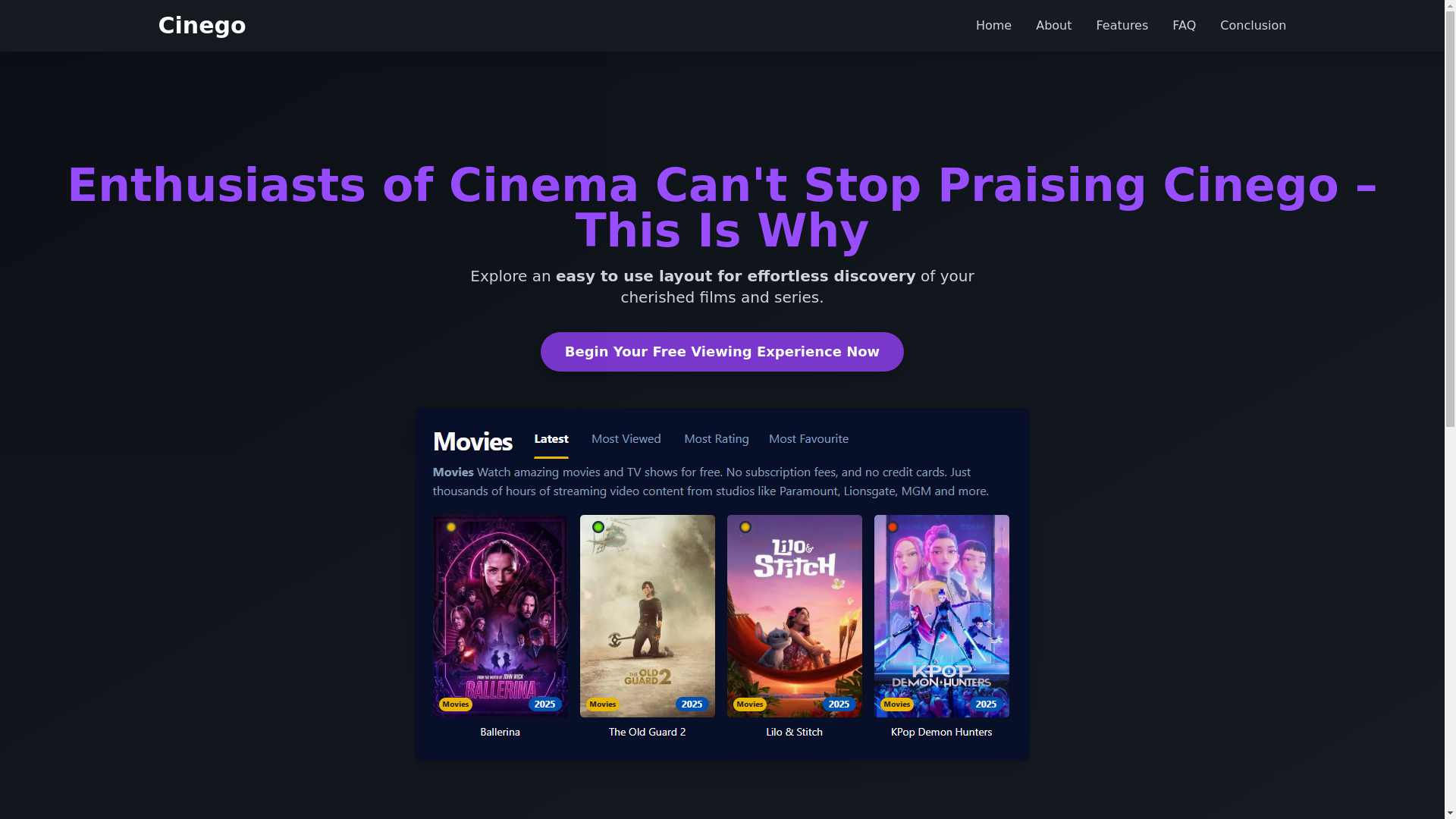 website screenshot of https://cinego-ui0f.pages.dev/