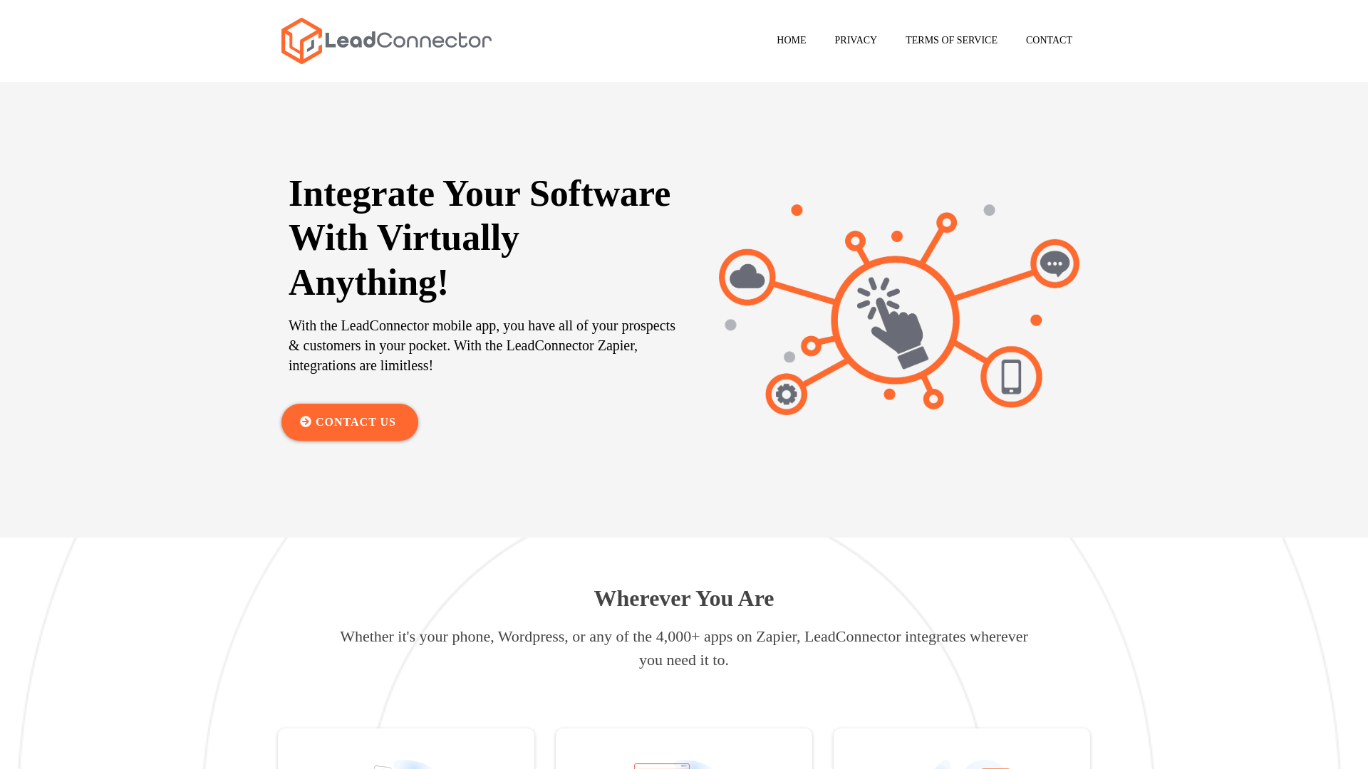 website screenshot of https://www.leadconnectorhq.com/