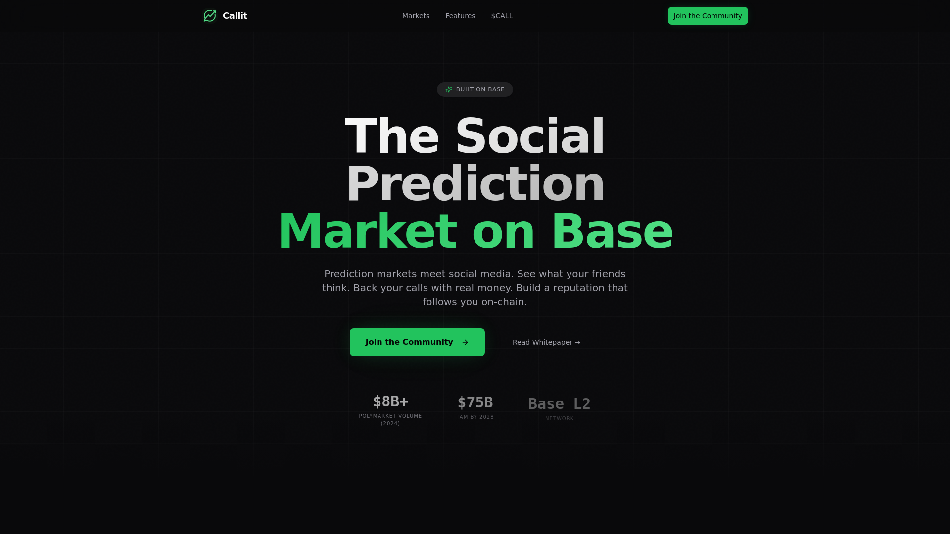 website screenshot of https://callit.bet/