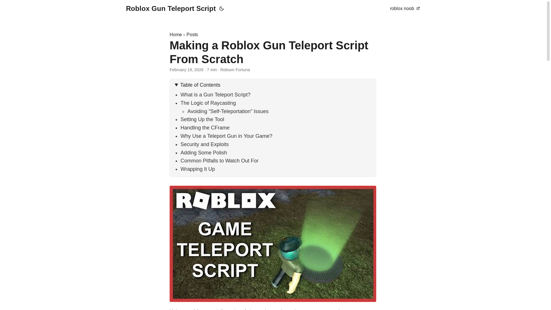 website screenshot of https://roblox-gun-teleport-script.pages.dev/