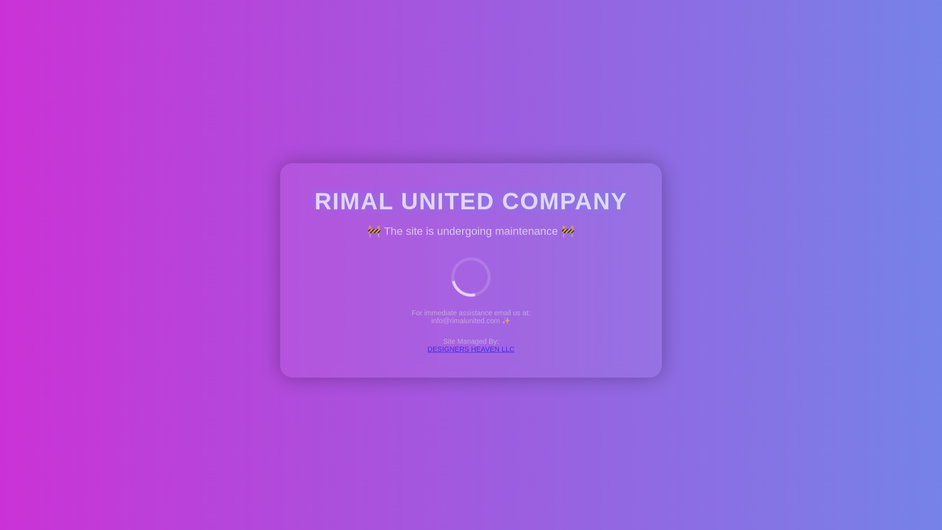 website screenshot of https://rimalunited.com/