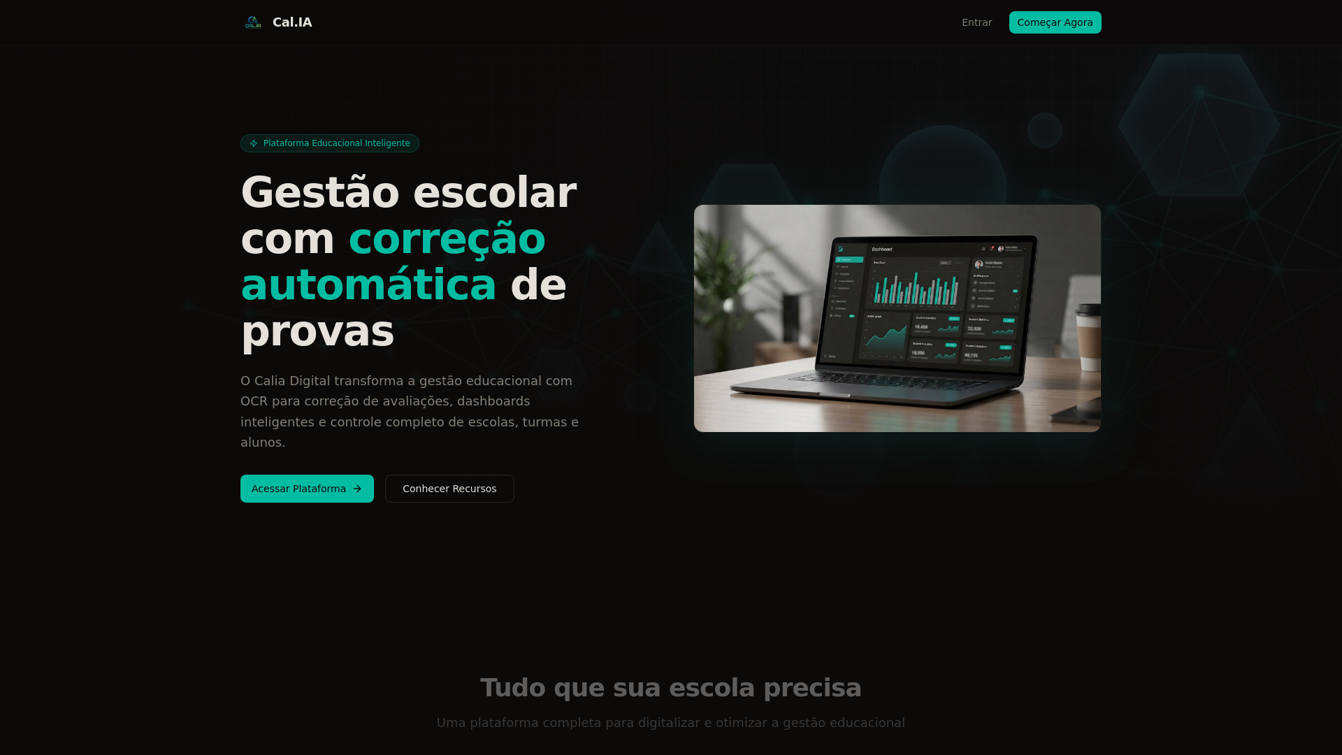 website screenshot of https://caliadigital.com.br/