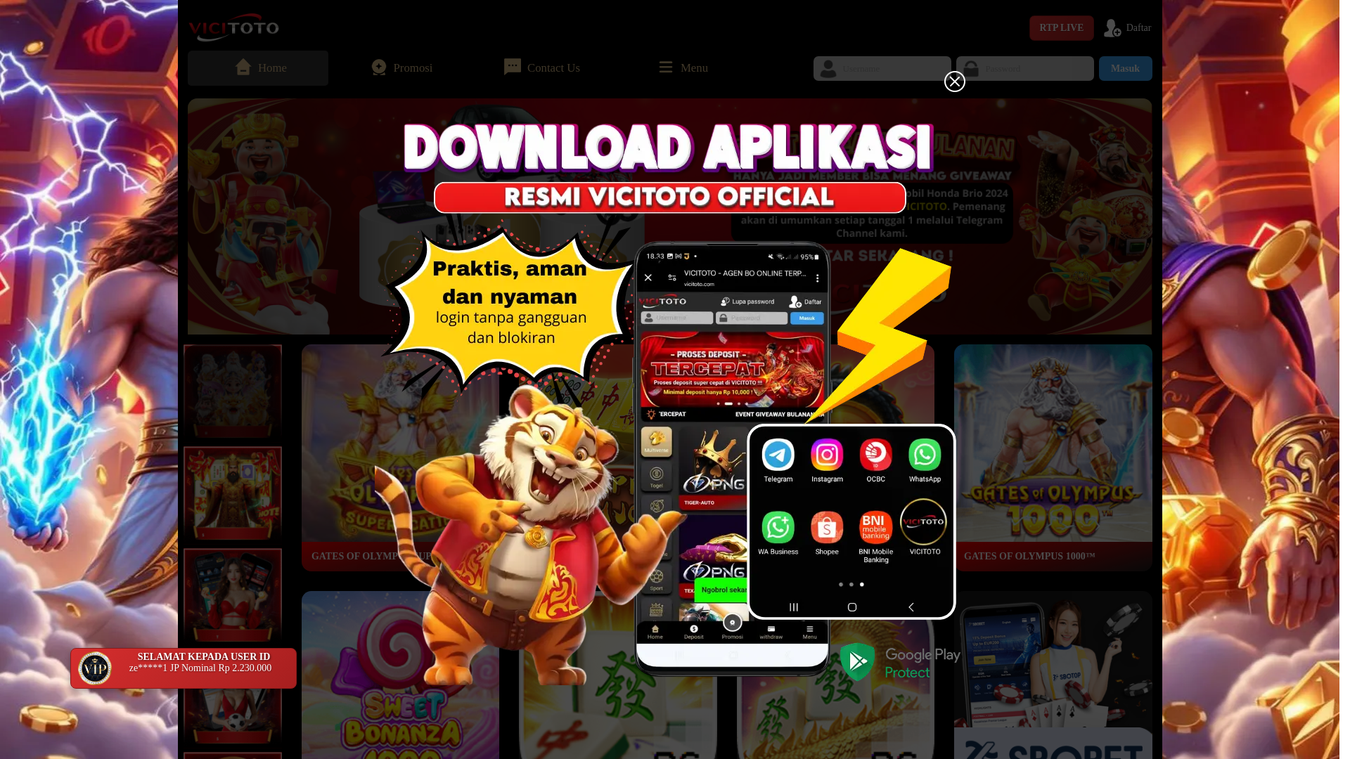 website screenshot of https://wisatakevicitoto.org/