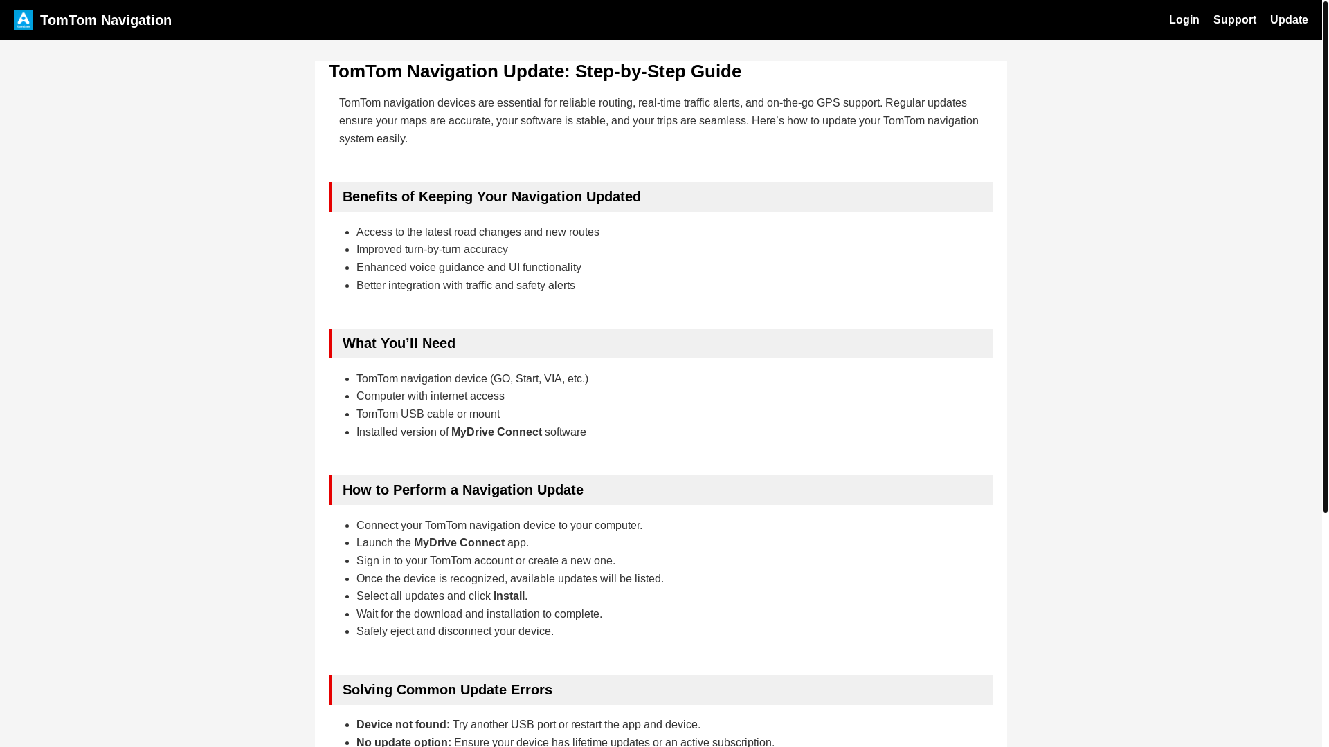 website screenshot of https://tomtom-gps-navigation.pages.dev/