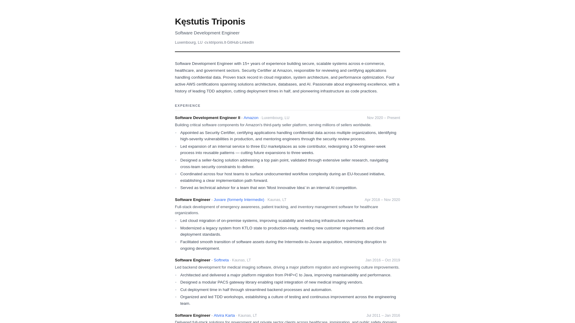 website screenshot of https://ktriponis-cv.pages.dev/