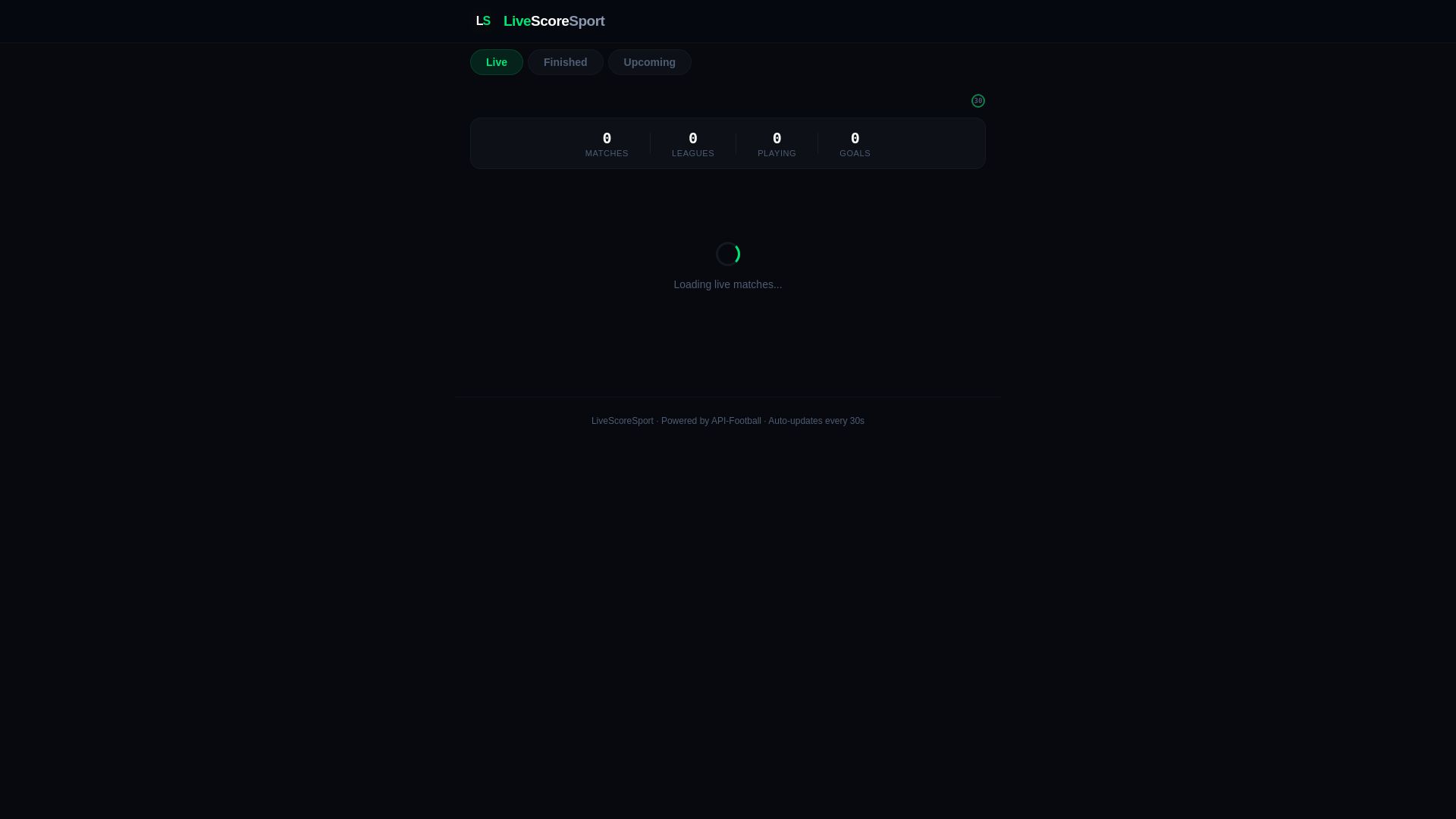 website screenshot of https://livescoresport.live