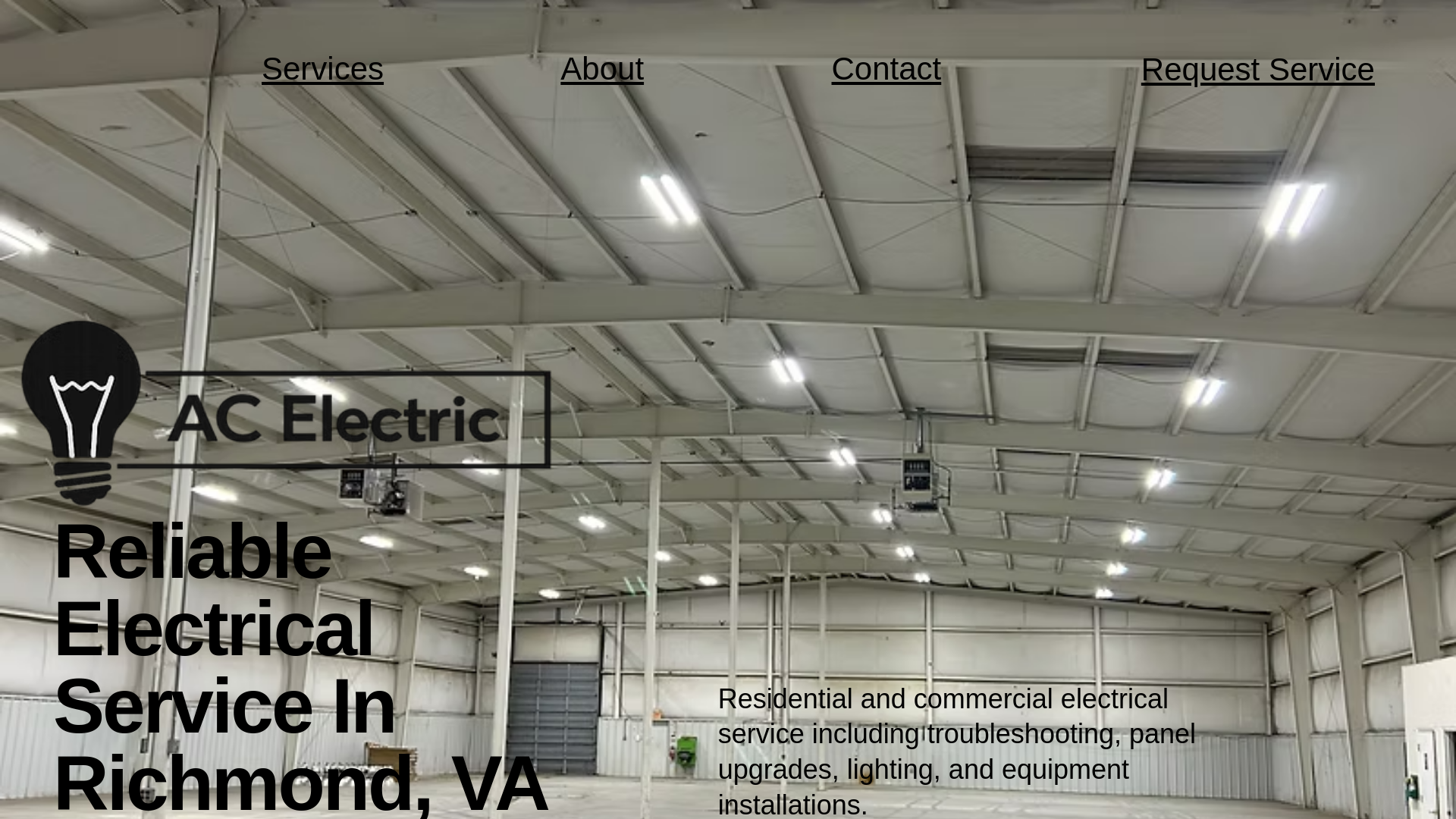 website screenshot of https://acelectricva.com