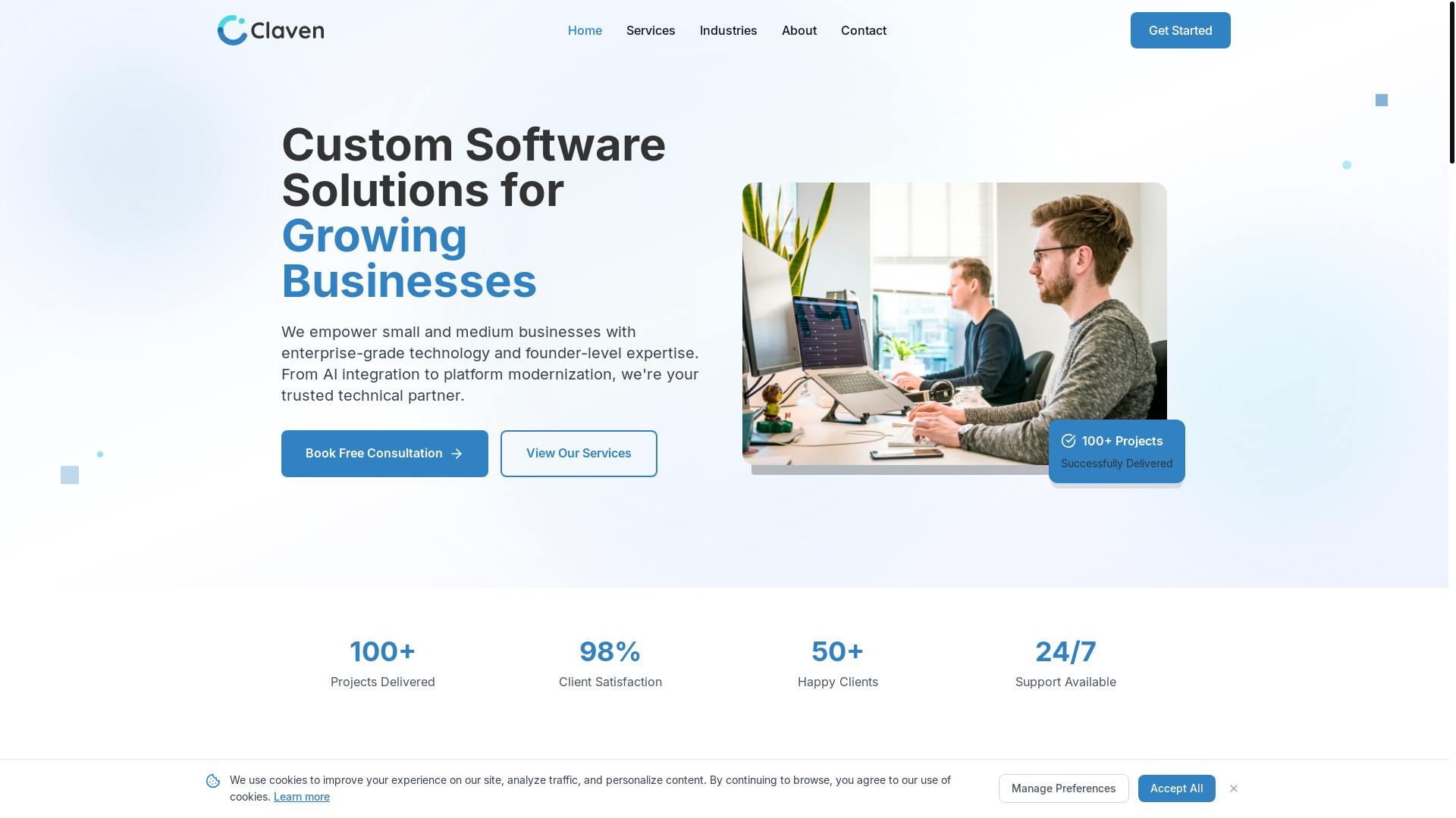 website screenshot of https://claven.click/
