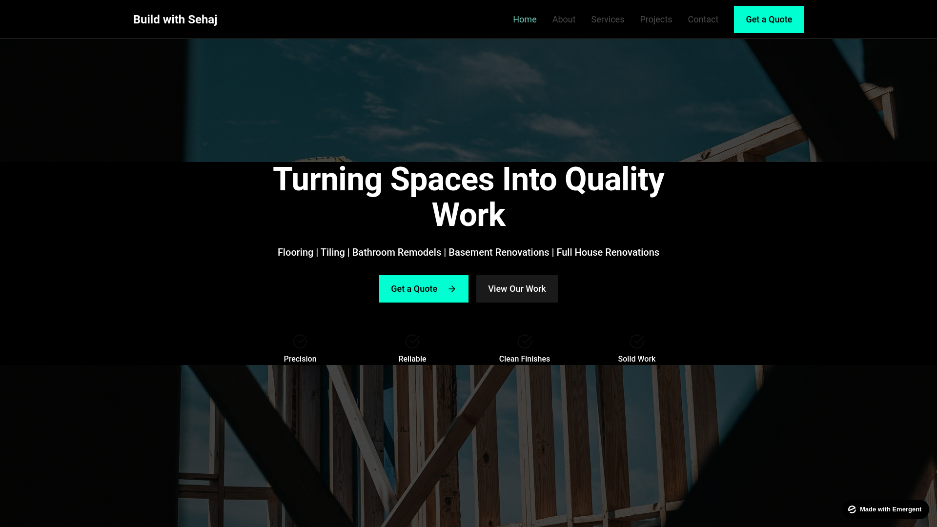website screenshot of https://buildwithsehaj.com/
