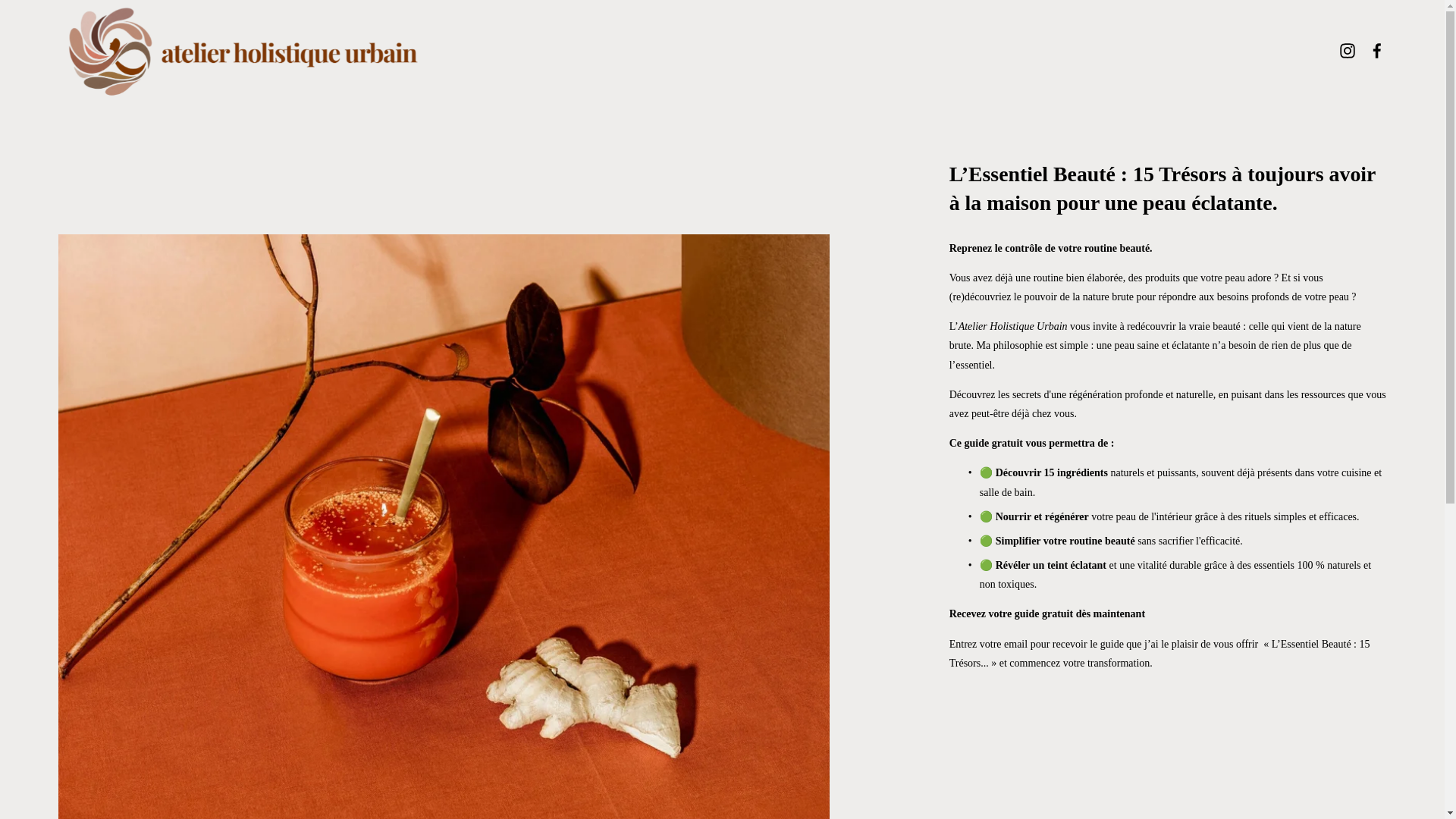 website screenshot of https://atelierholistiqueurbain.fr/