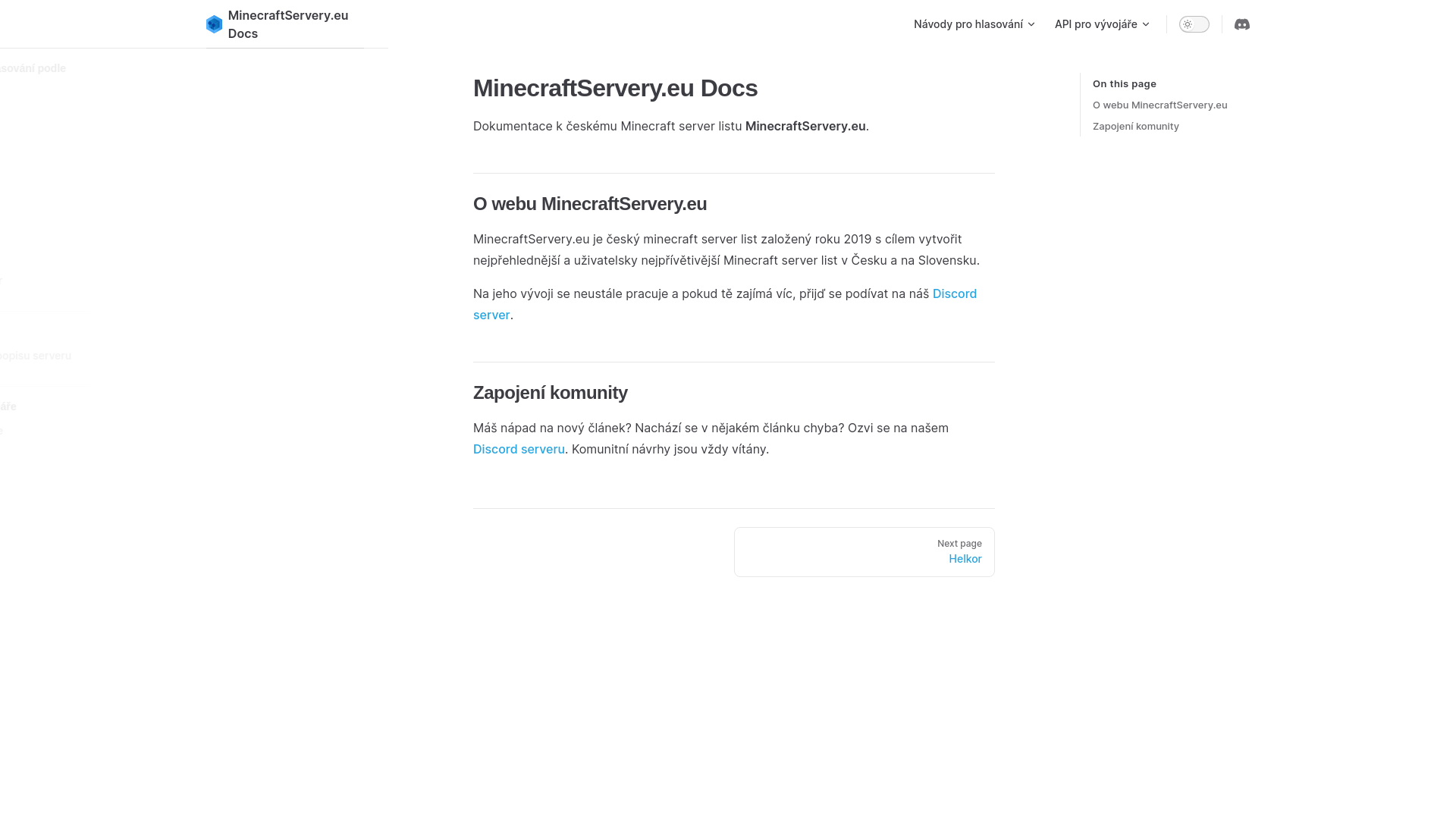 website screenshot of https://minecraftservery-docs.pages.dev/