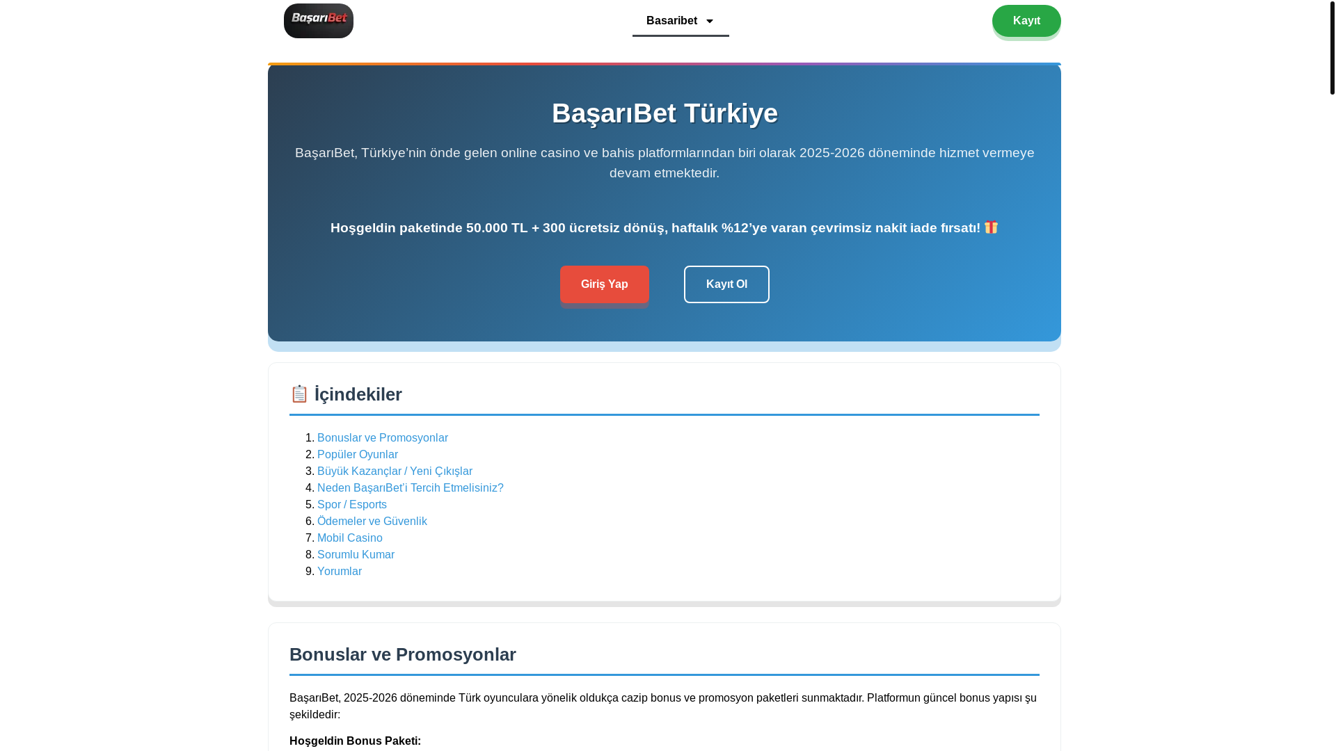 website screenshot of https://basaribetonlinetr.com/