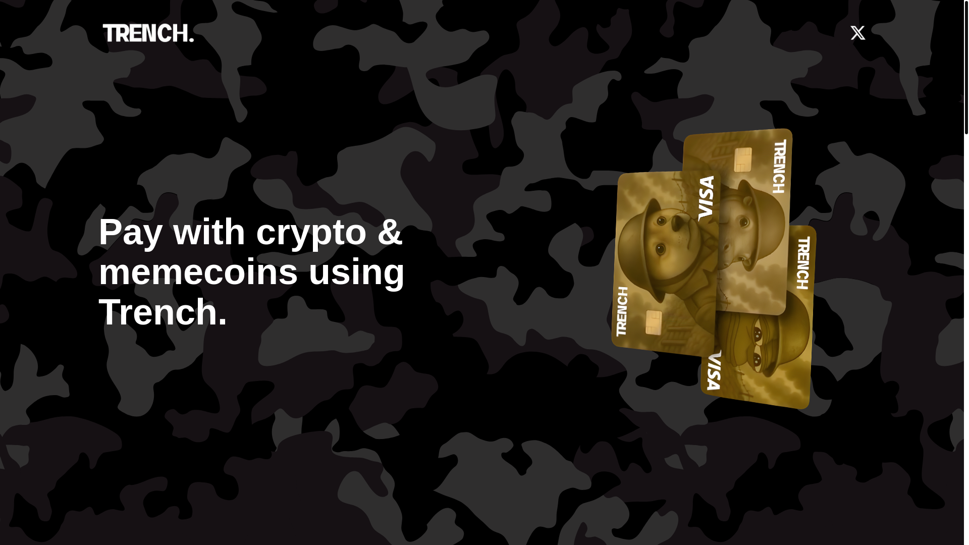 website screenshot of https://paywithtrench.xyz/