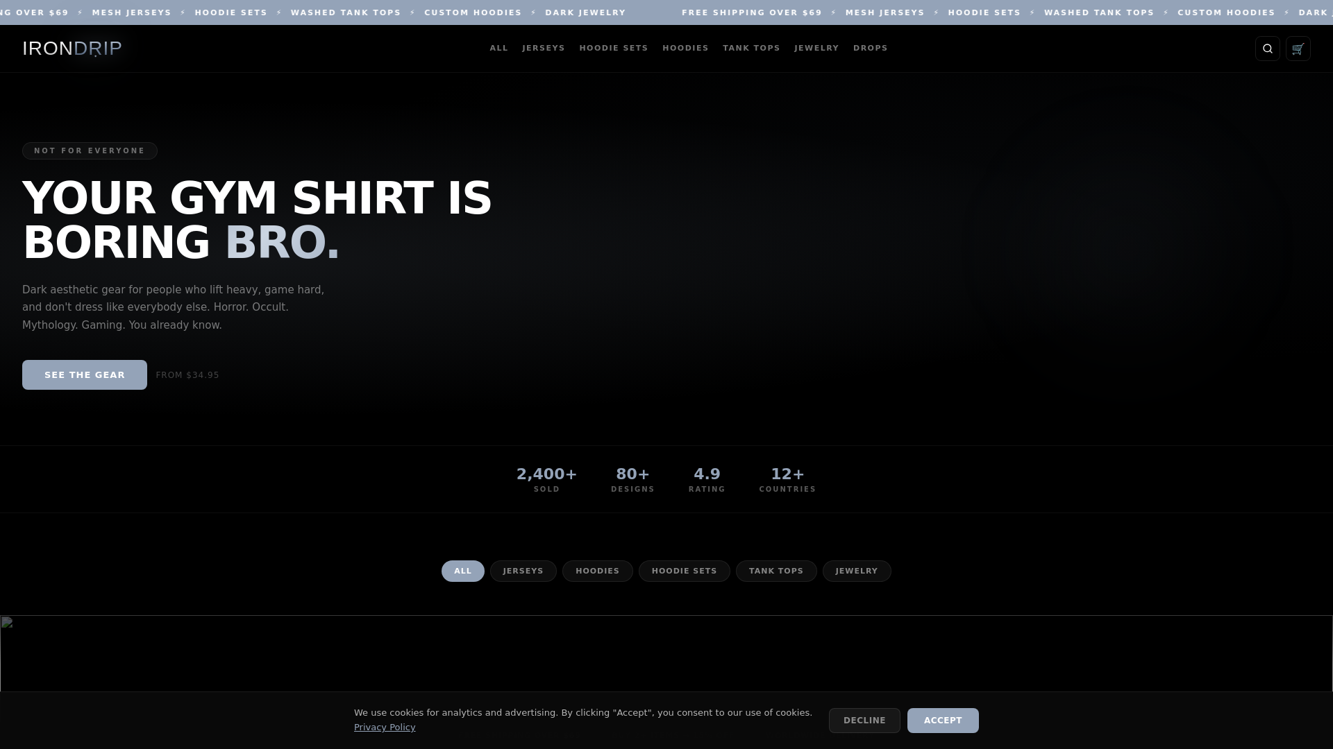 website screenshot of https://titandrip.shop