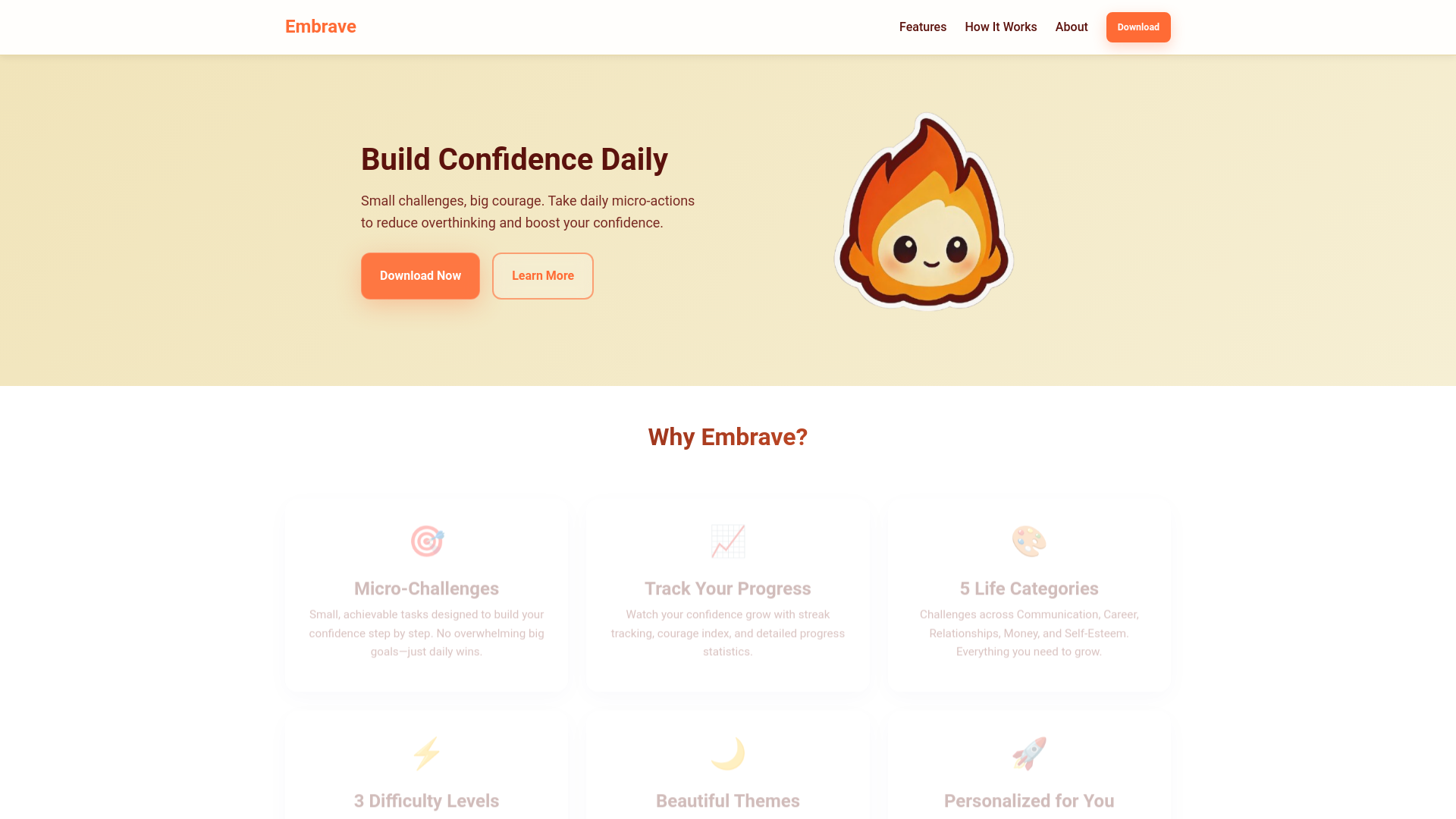 website screenshot of https://embrave.site/