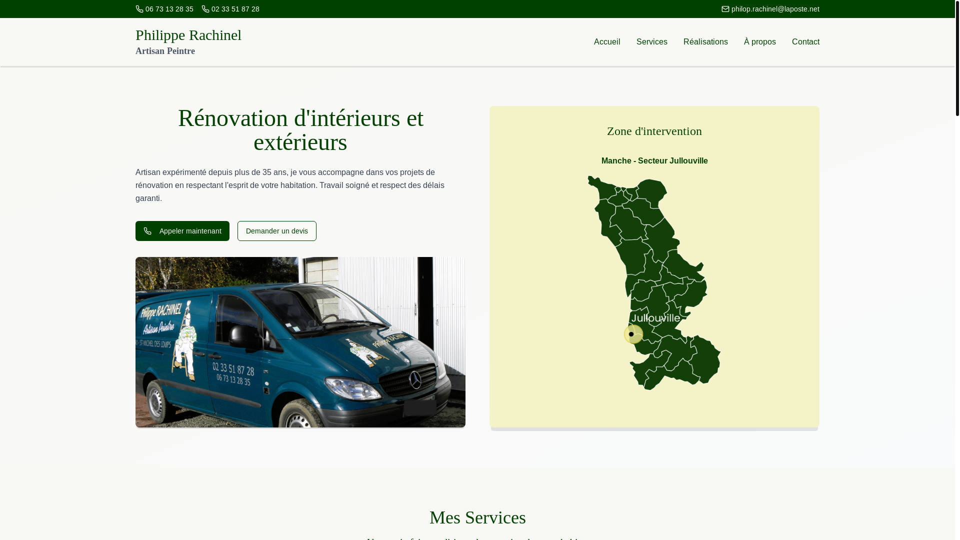 website screenshot of https://philipperachinel-peintre.com/