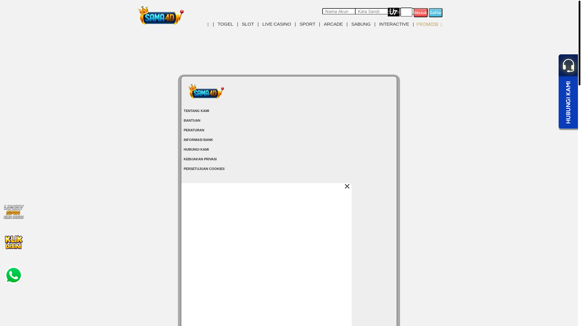 website screenshot of https://sama4dberuntung.online/