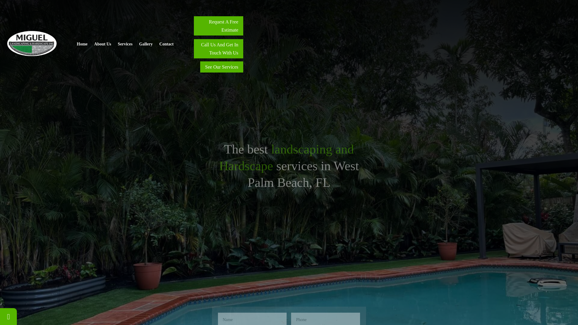 website screenshot of https://miguellandscapinghardscapeinc.com/