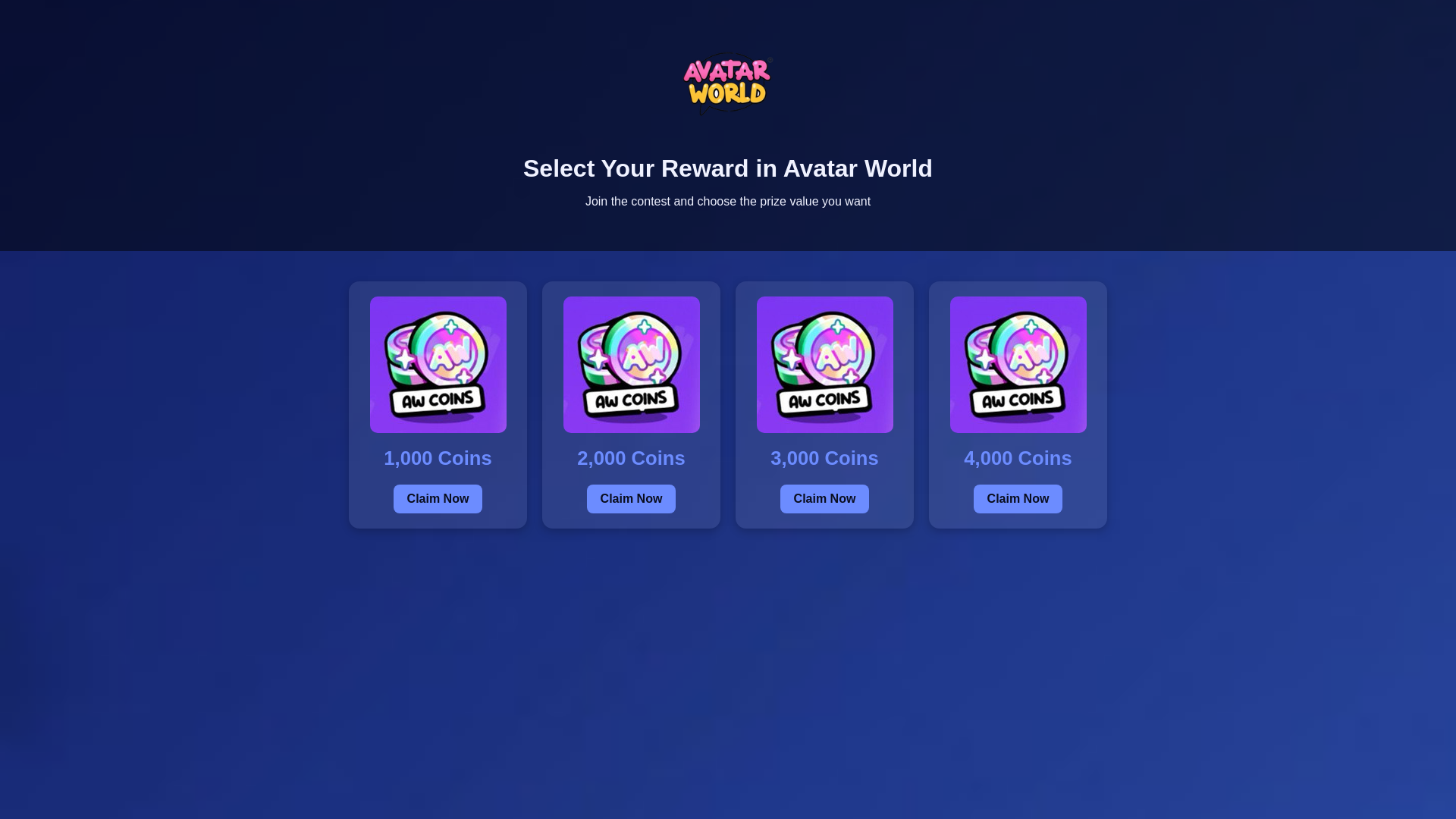 website screenshot of https://avatarcoins.pages.dev/