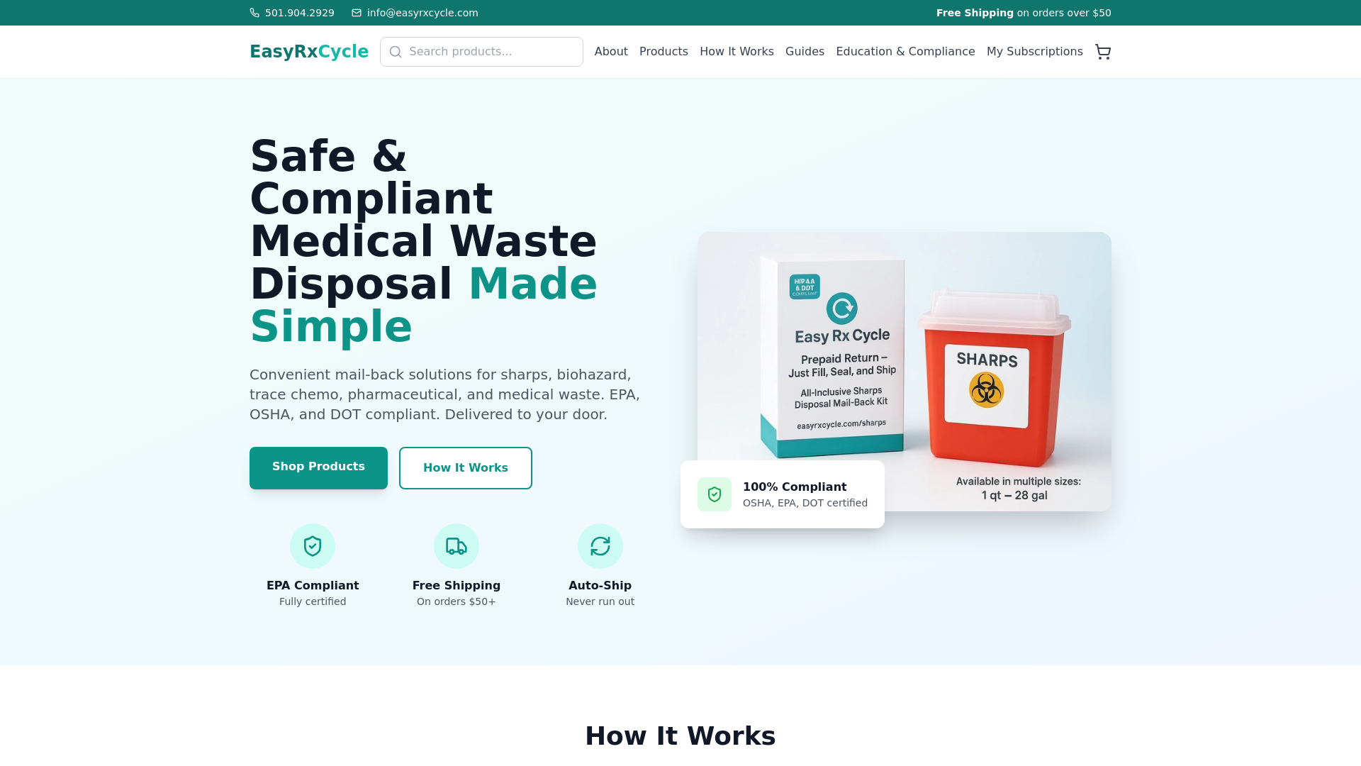 website screenshot of https://trytheeasyrxcycle.info/