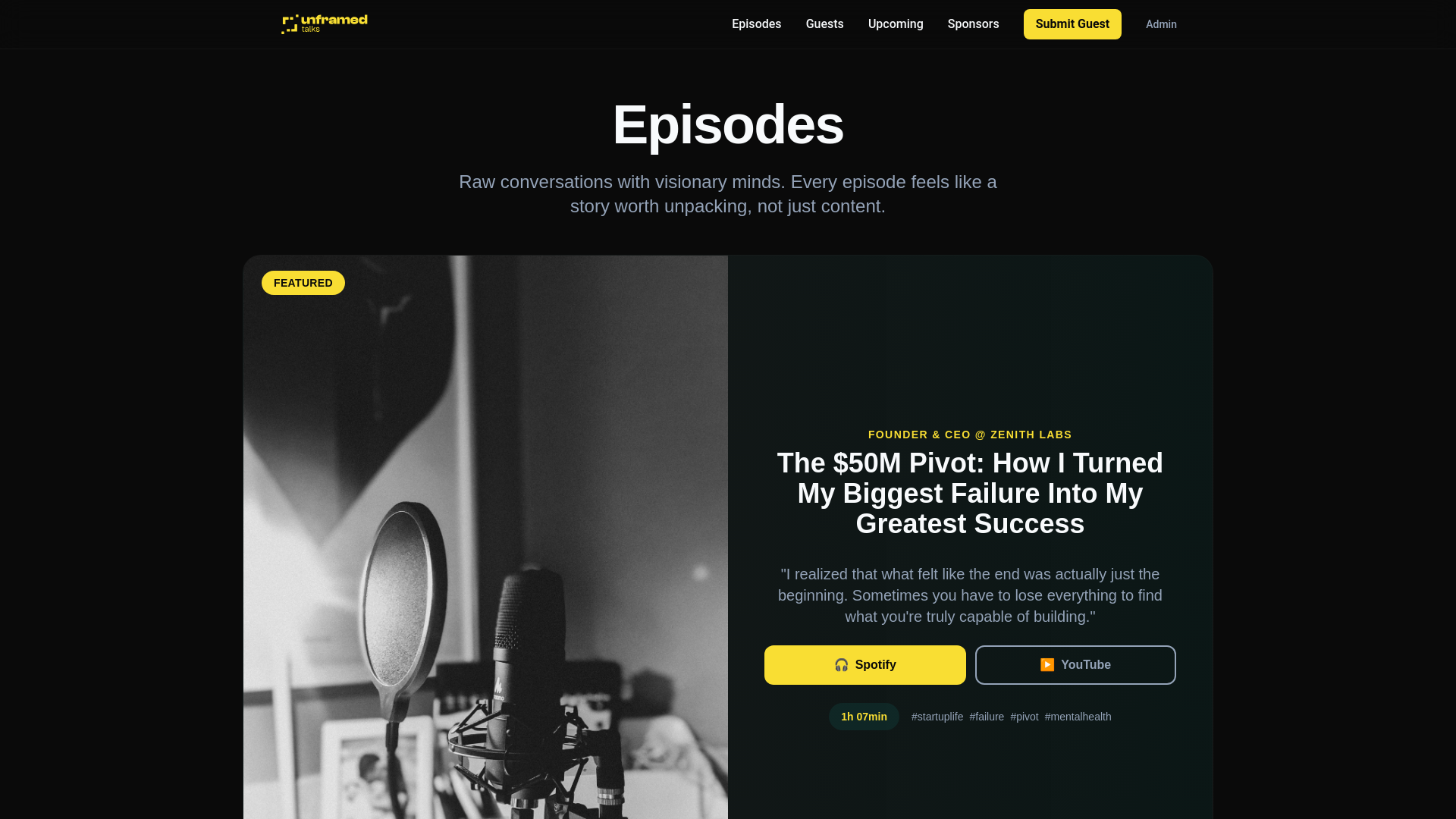 website screenshot of https://unframedtalks.pages.dev/