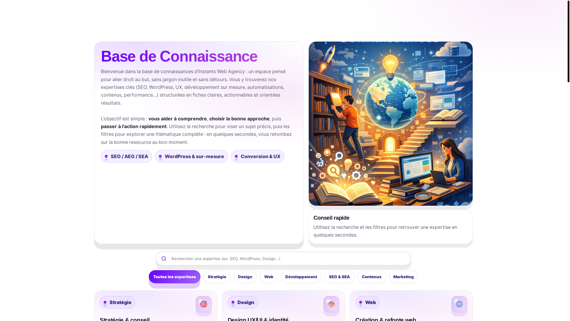 website screenshot of https://instants-web-community.fr/
