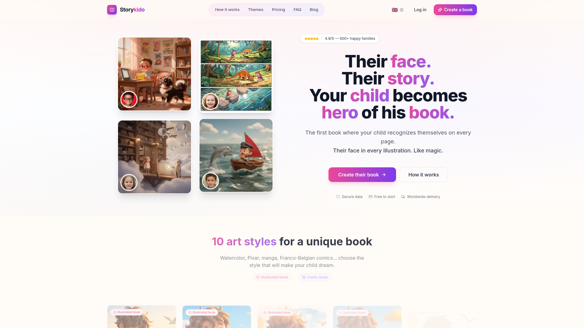 website screenshot of https://storykido.app