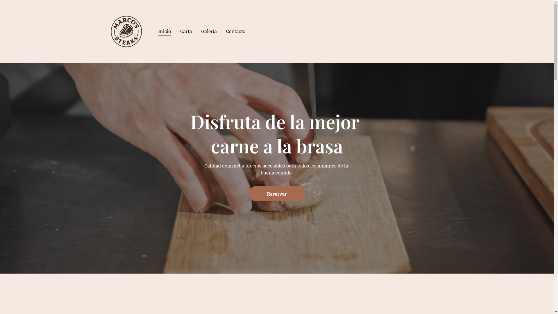 website screenshot of https://marcossteak.com/