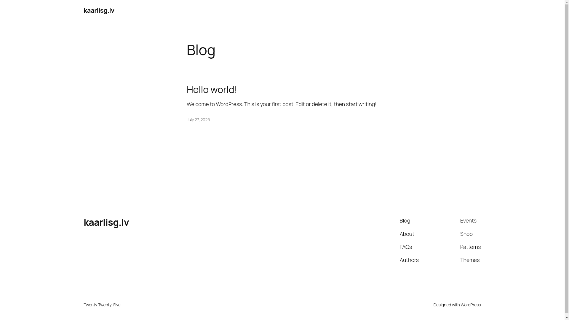 website screenshot of https://kaarlisg.lv/