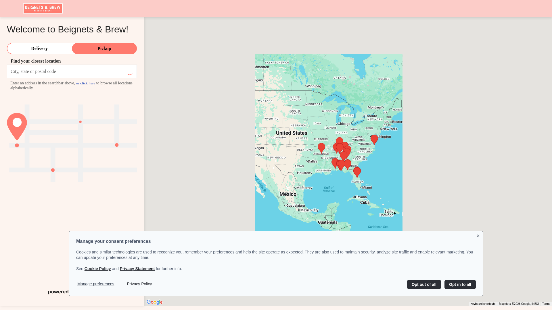website screenshot of https://ptcbeignets.com