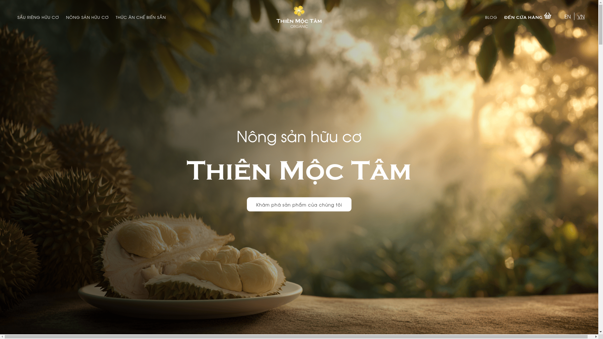 website screenshot of https://thienmoctamorganic.com/