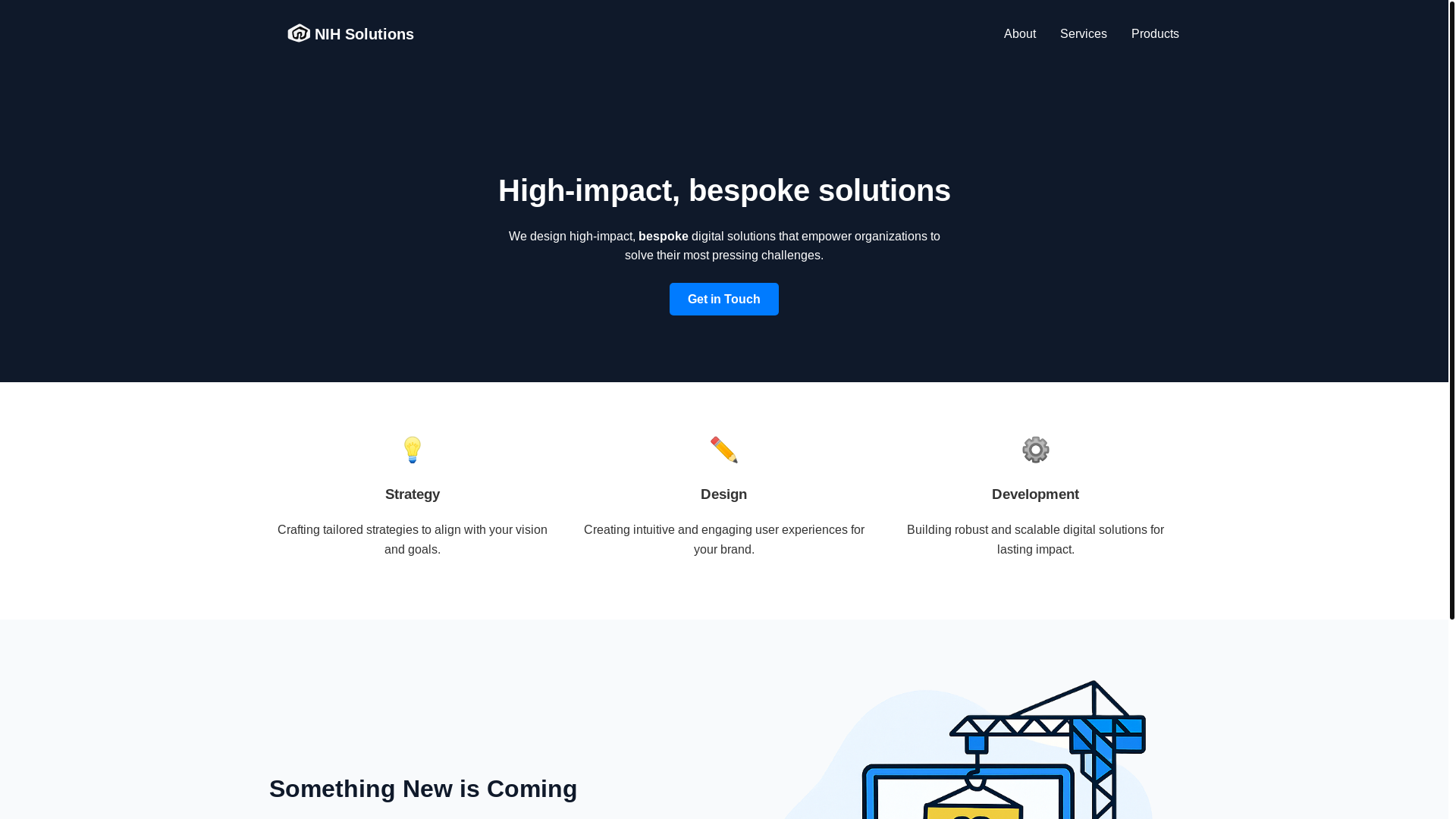 website screenshot of https://nih-solutions-site.pages.dev/